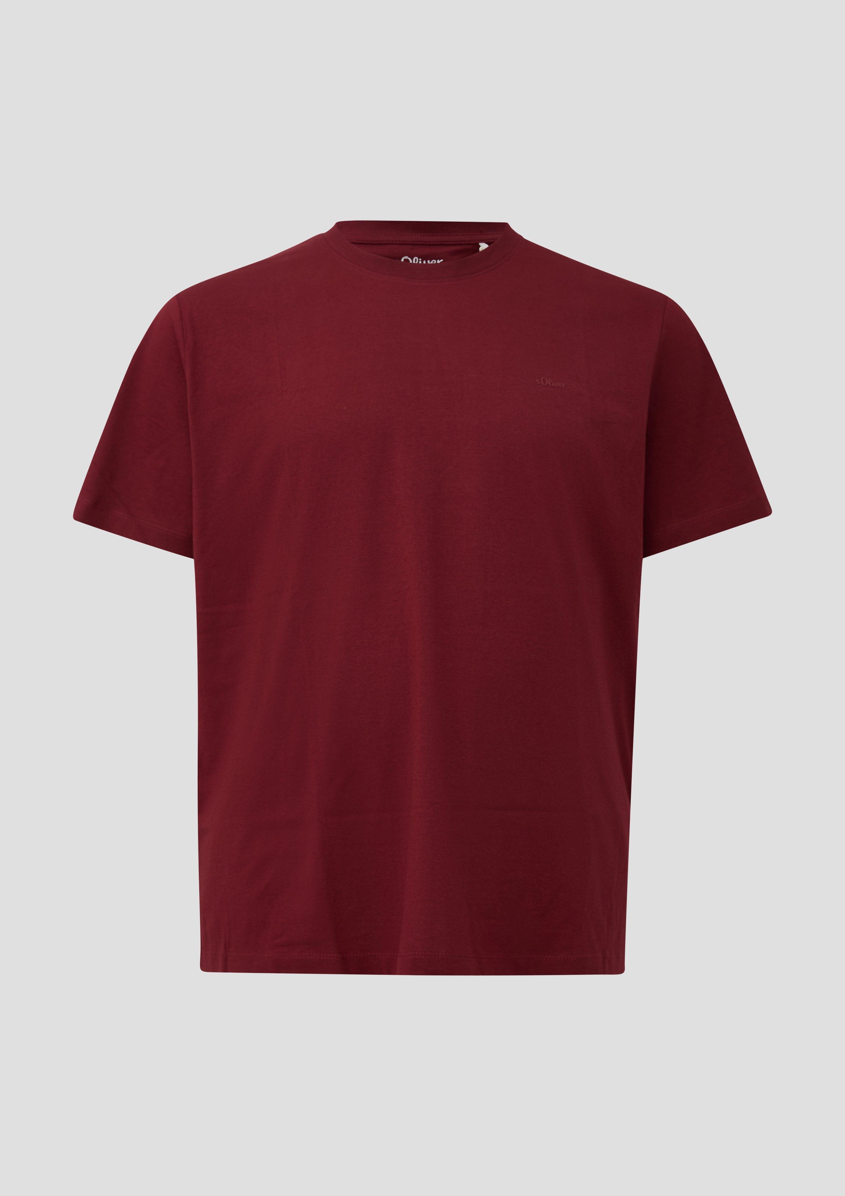 Herren Baumwoll-T-Shirt mit Logo-Print in rot von s.Oliver Men Big Sizes