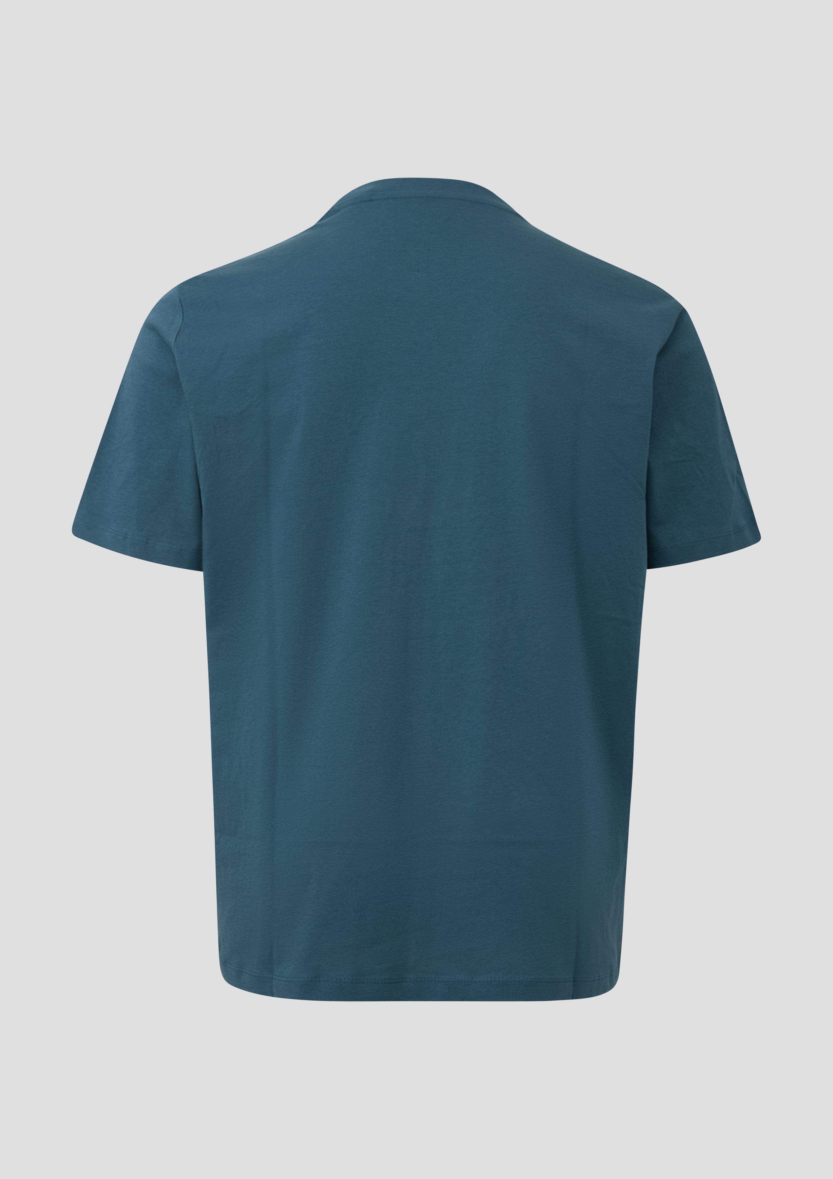 Herren Baumwoll-T-Shirt mit Logo-Print in blau von s.Oliver Men Big Sizes
