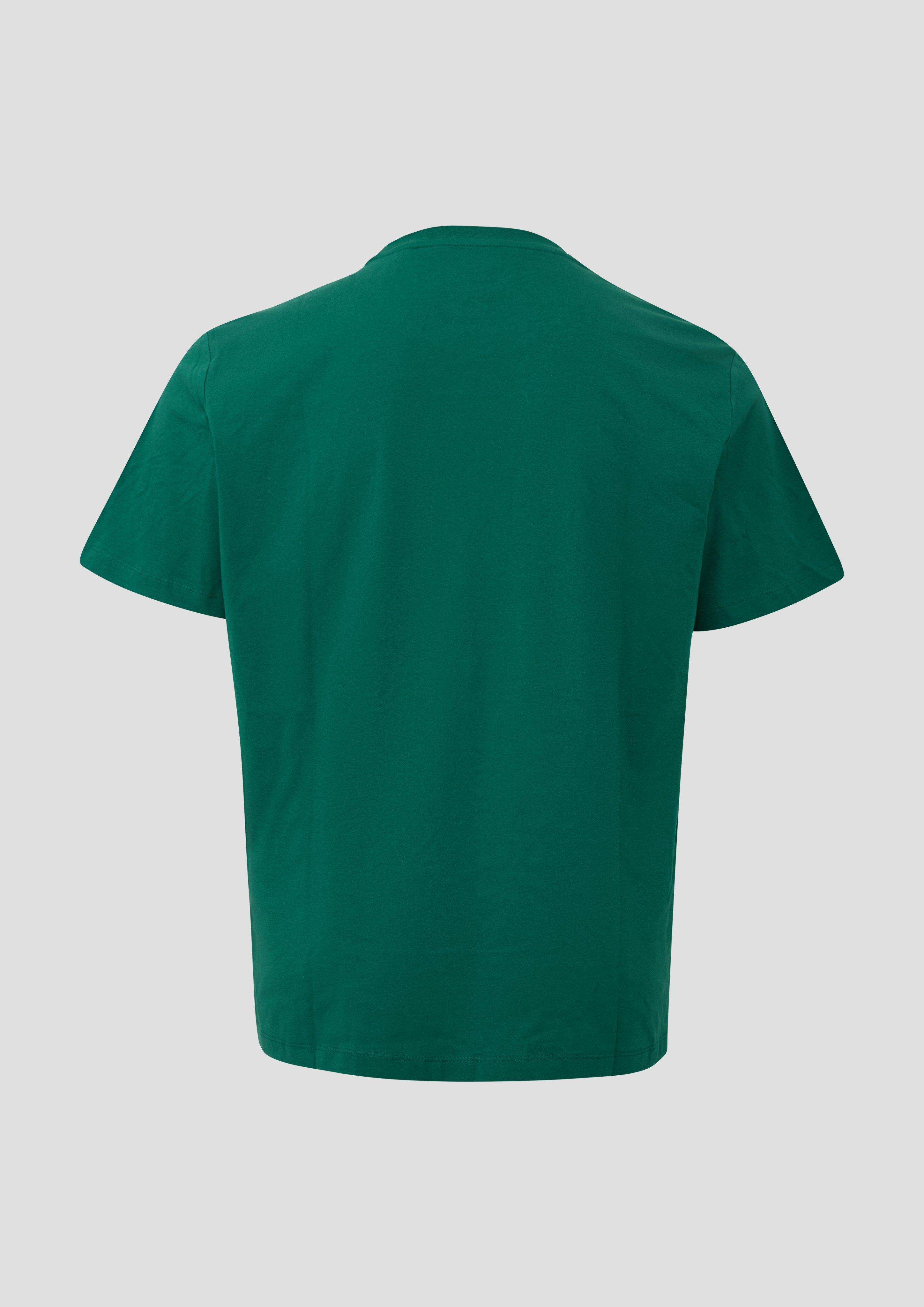 Herren Baumwoll-T-Shirt mit Logo-Print in grün von s.Oliver Men Big Sizes