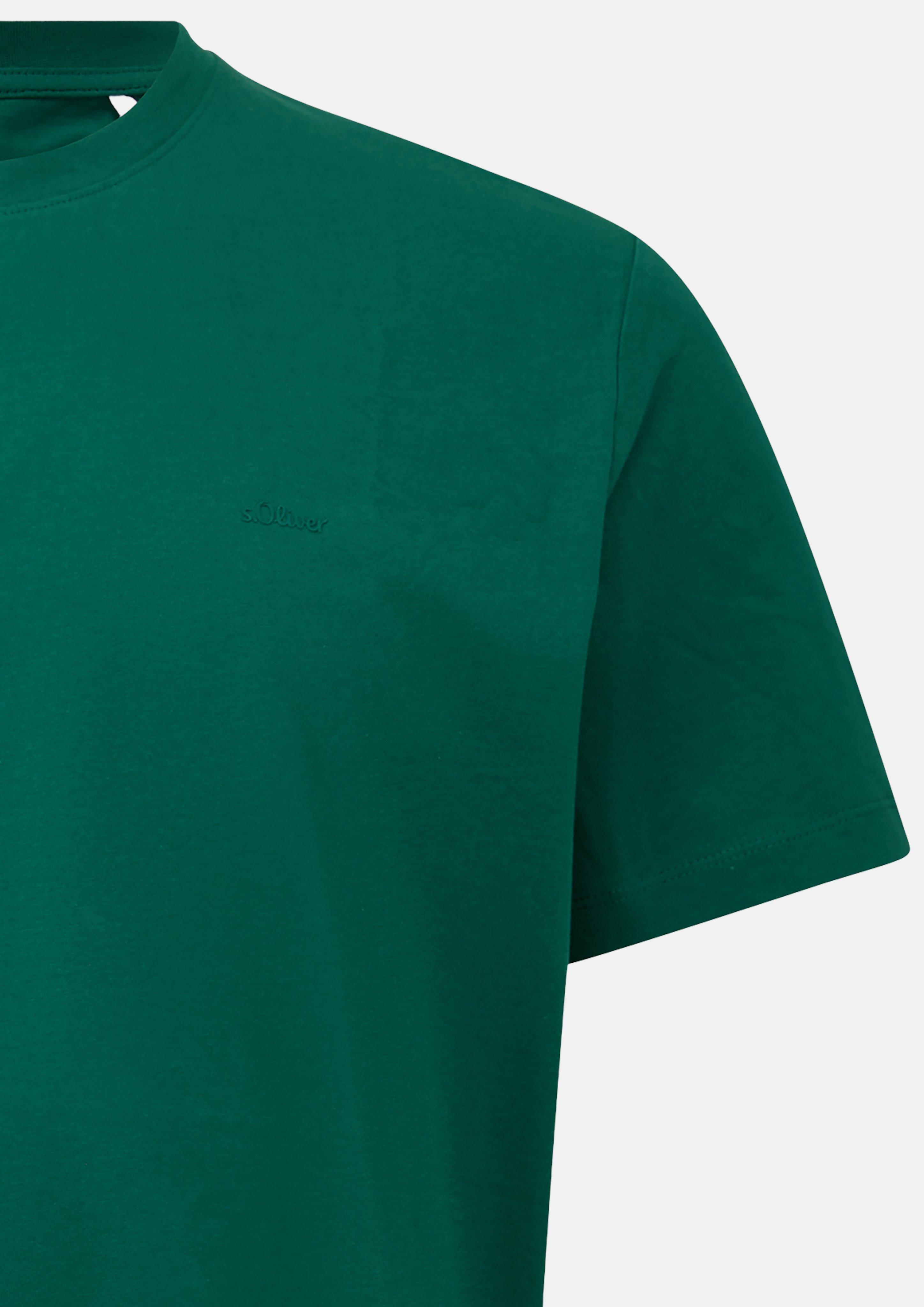 Moški Bombažna majica s potiskom logotipa v barvi zelena od s.Oliver Men Big Sizes