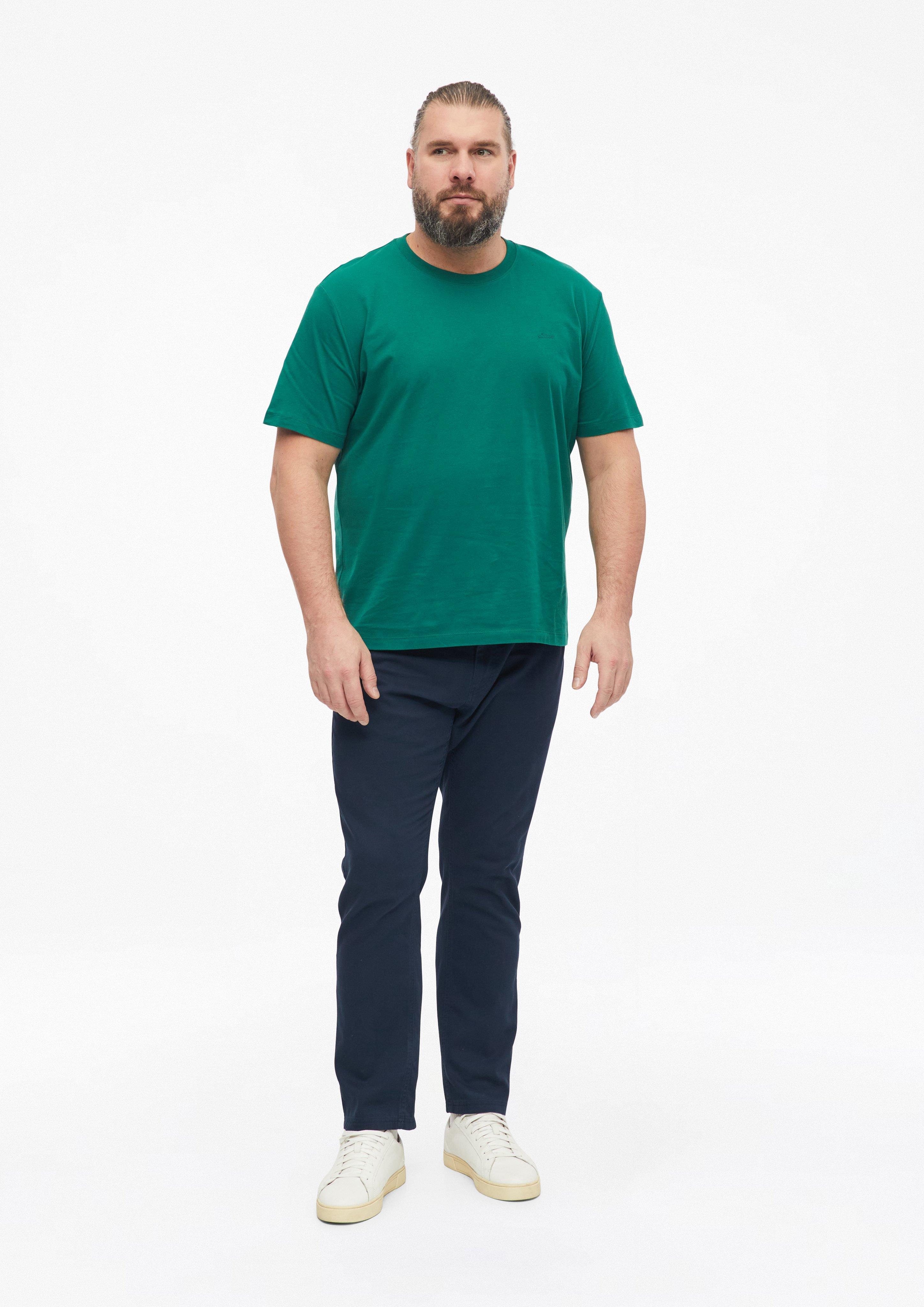 Moški Bombažna majica s potiskom logotipa v barvi zelena od s.Oliver Men Big Sizes