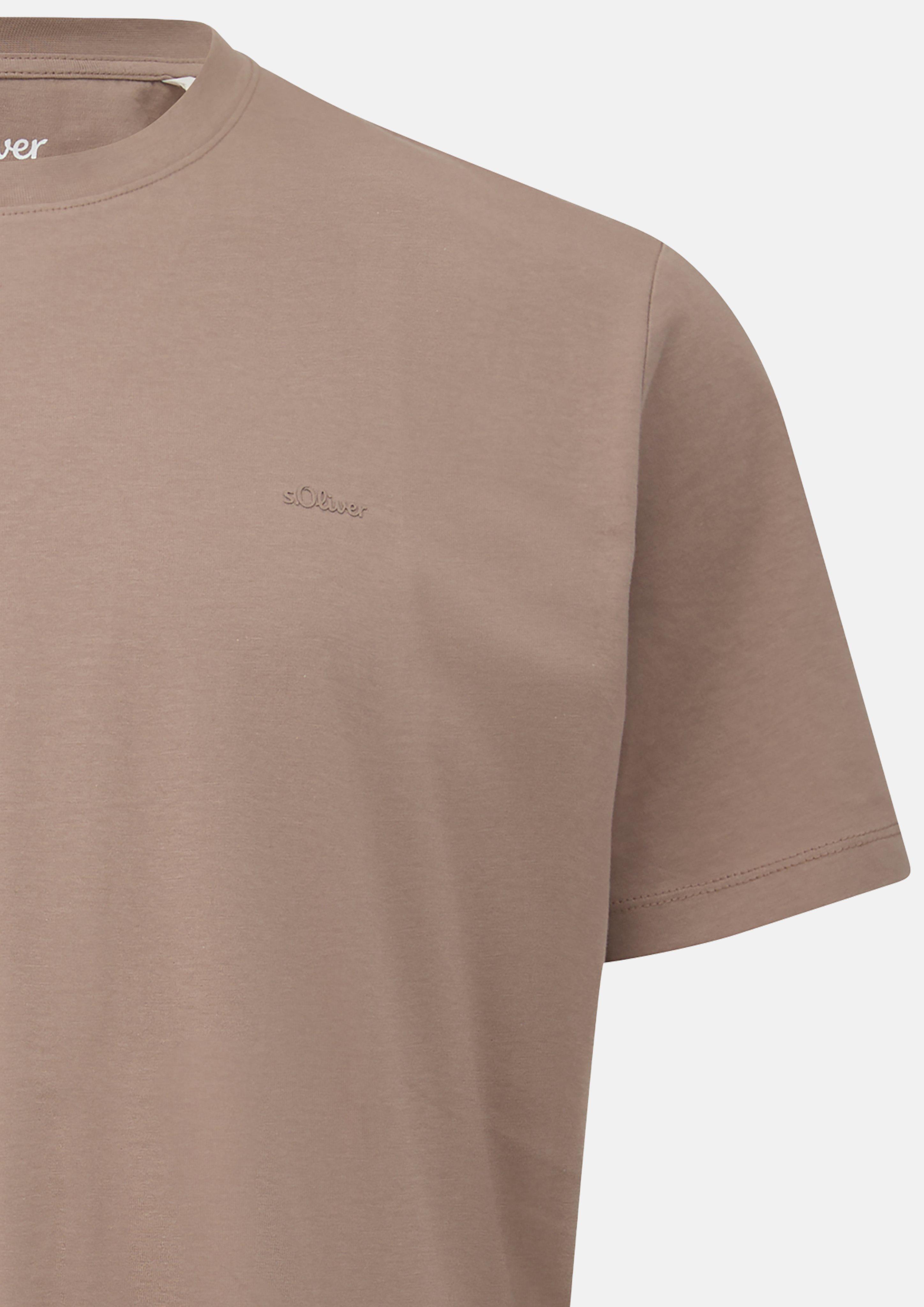 Moški Bombažna majica s potiskom logotipa v barvi rjava od s.Oliver Men Big Sizes