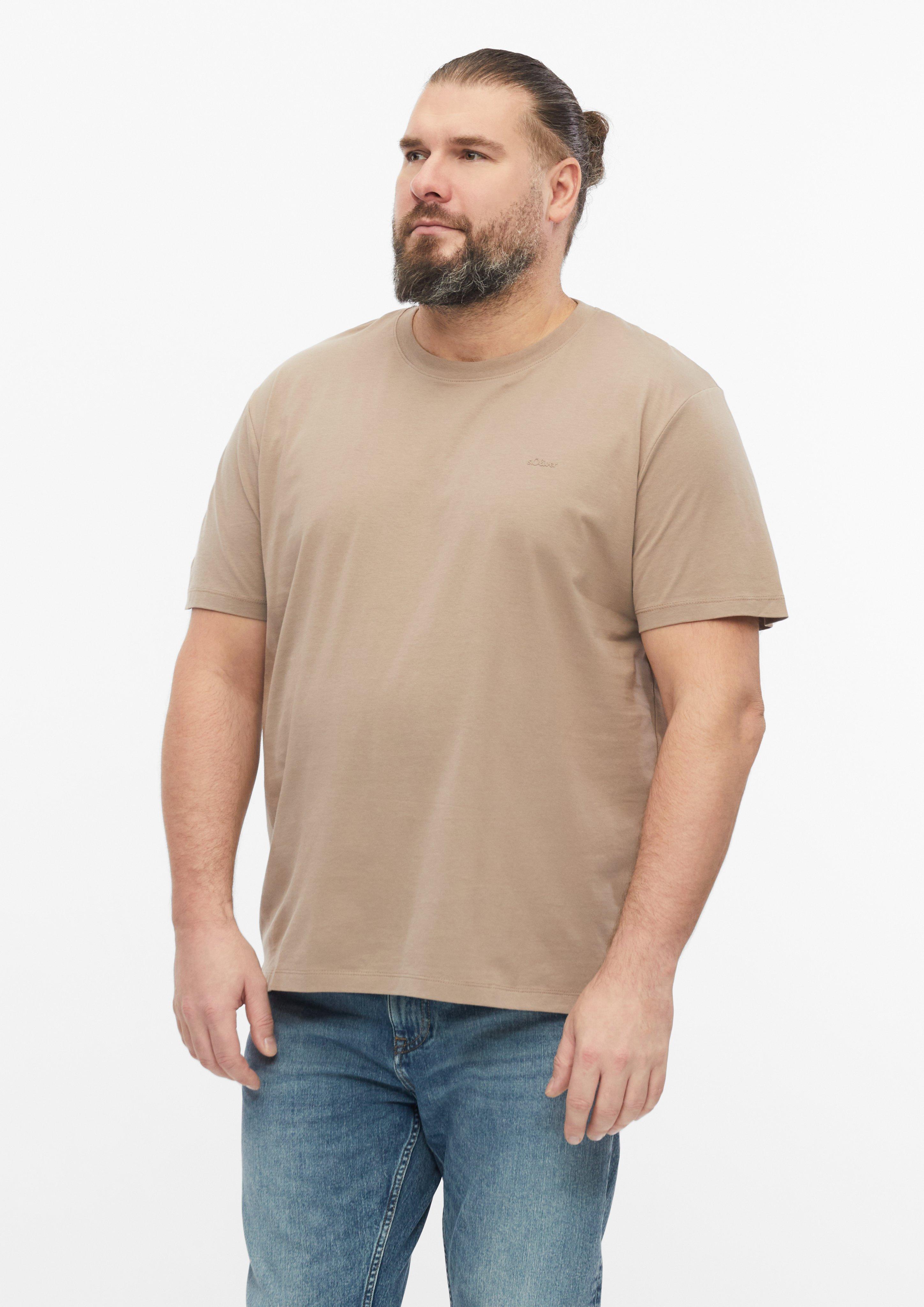 Moški Bombažna majica s potiskom logotipa v barvi rjava od s.Oliver Men Big Sizes
