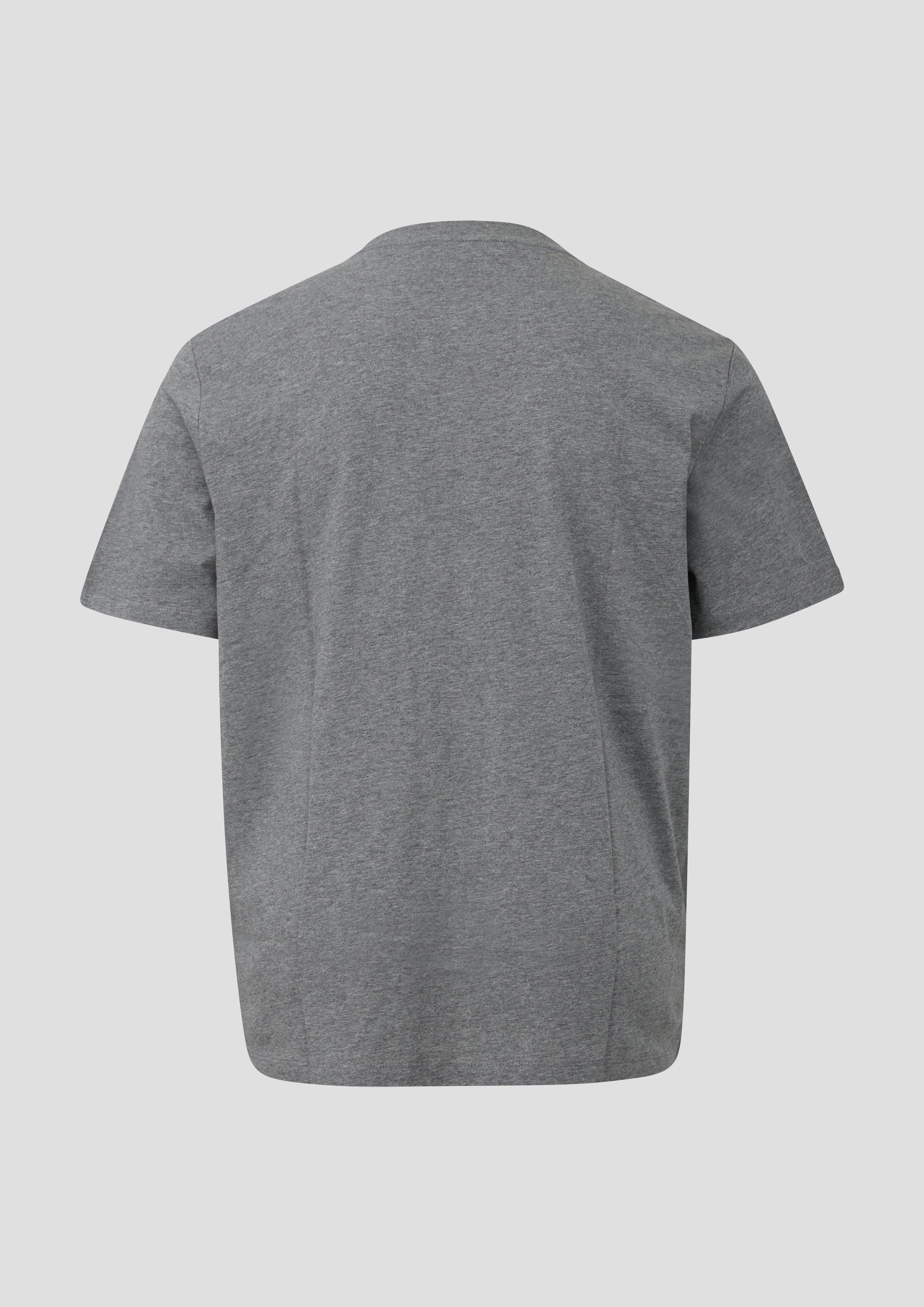 Herren Baumwoll-T-Shirt mit Logo-Print in grau von s.Oliver Men Big Sizes