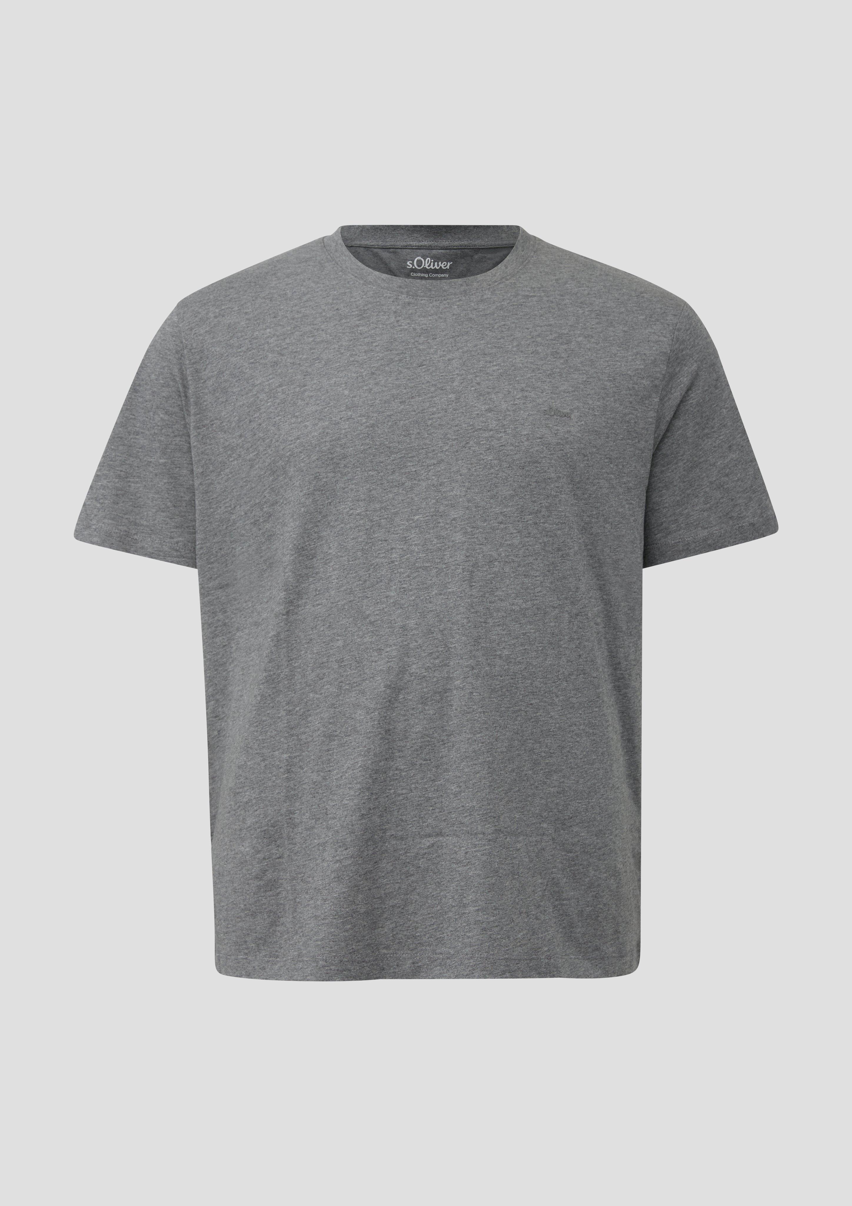 Herren Baumwoll-T-Shirt mit Logo-Print in grau von s.Oliver Men Big Sizes