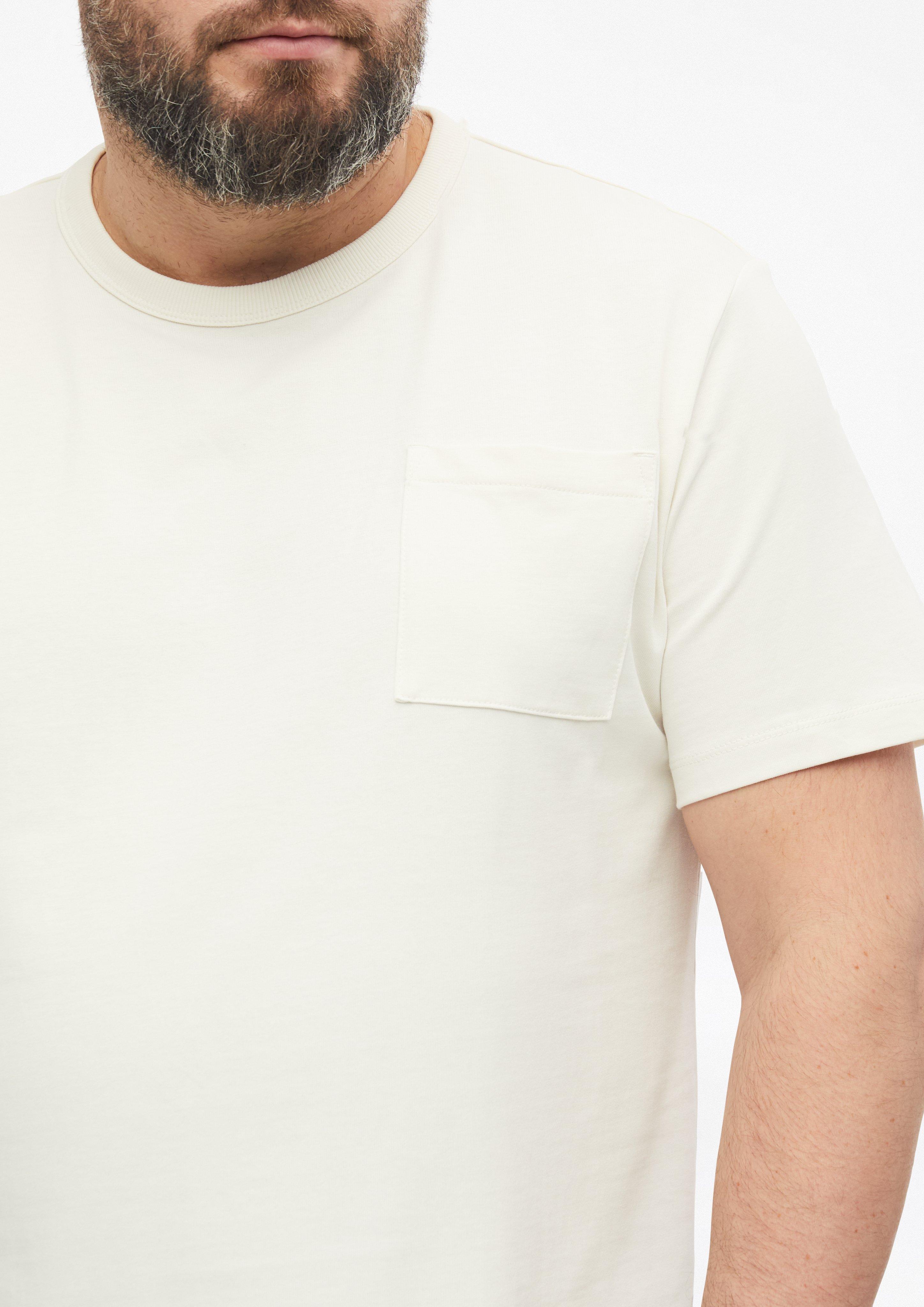 Men Heavy jersey T-shirt with a chest pocket in a modern fit in cream by s.Oliver Men Big Sizes
