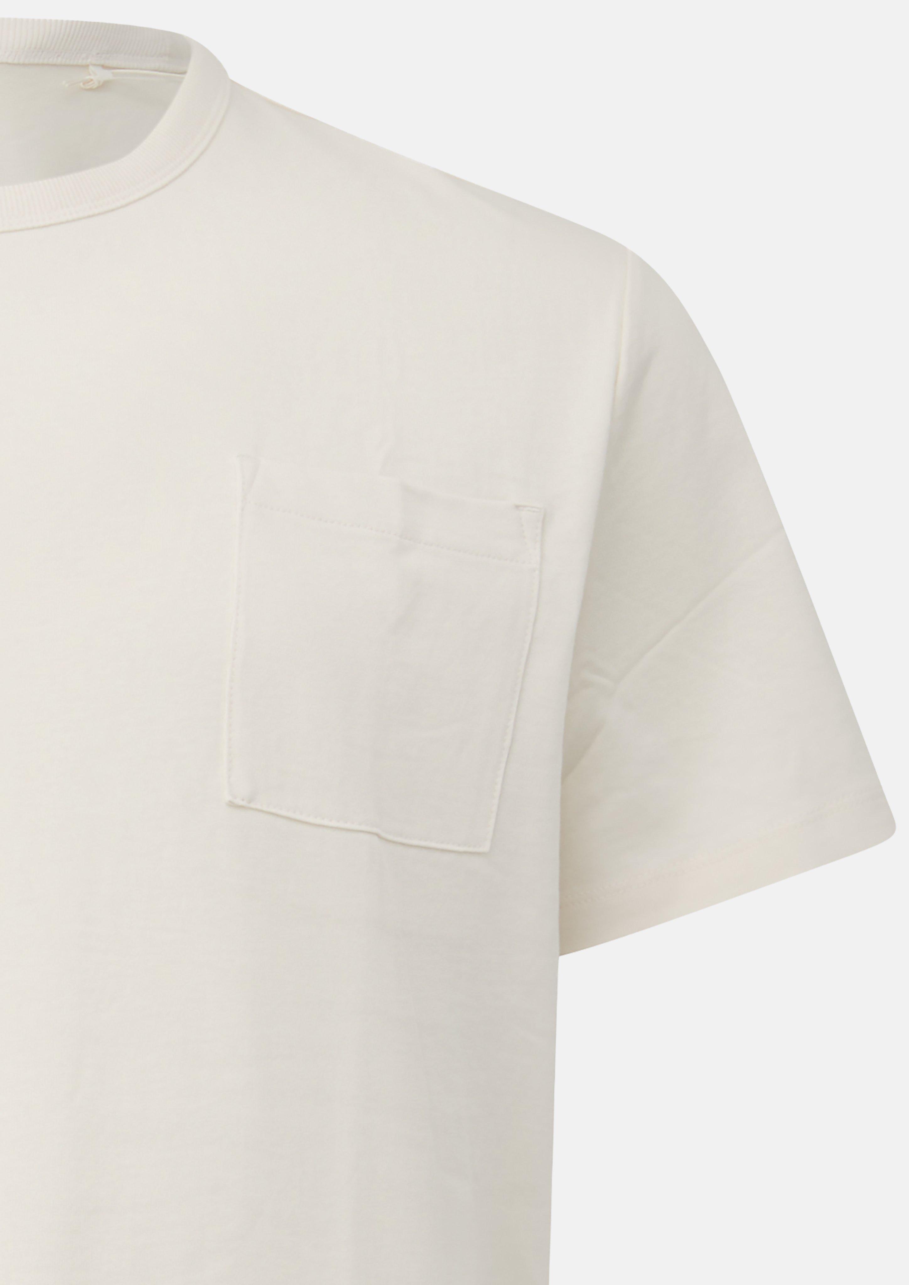 Men Heavy jersey T-shirt with a chest pocket in a modern fit in cream by s.Oliver Men Big Sizes