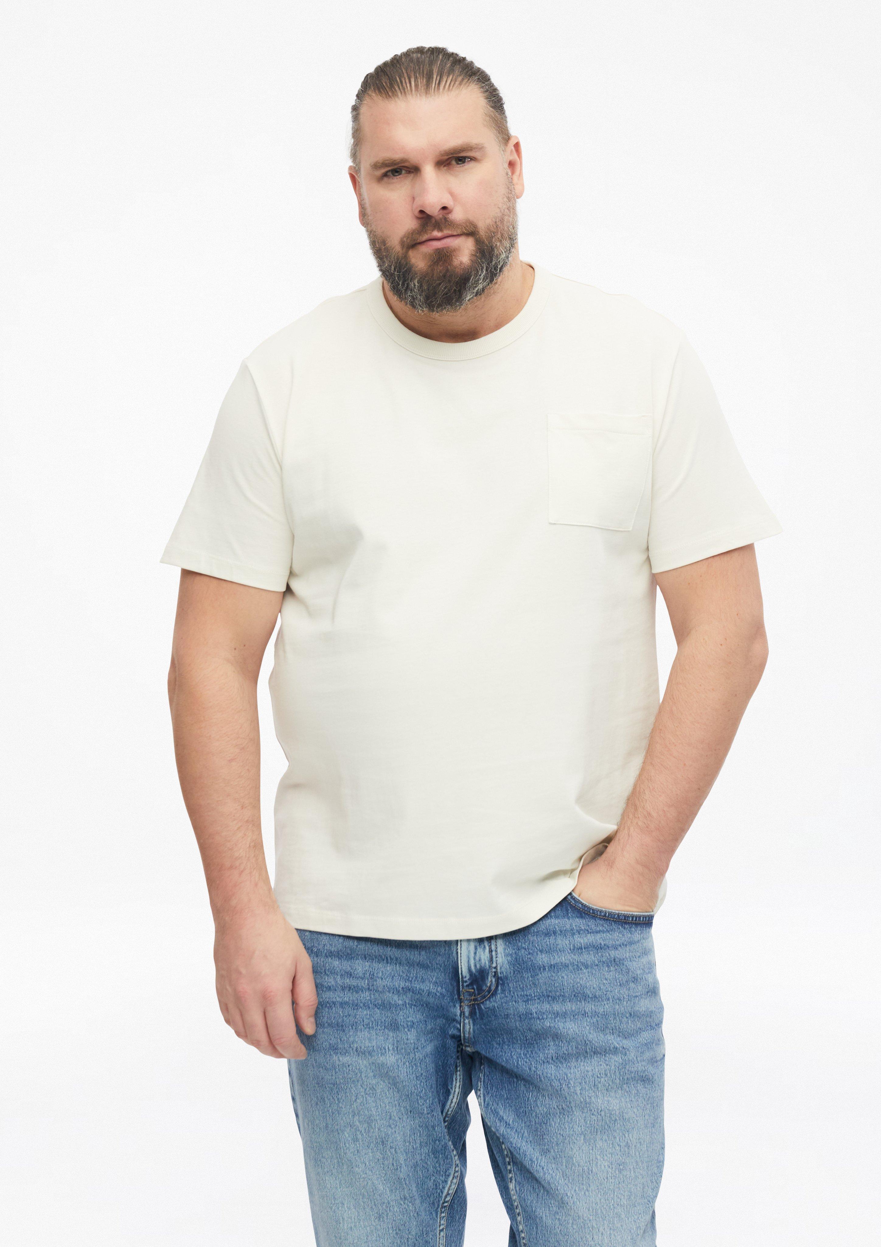 T-shirt en jersey épais avec poche poitrine, coupe moderne en crème de s.Oliver Men Big Sizes