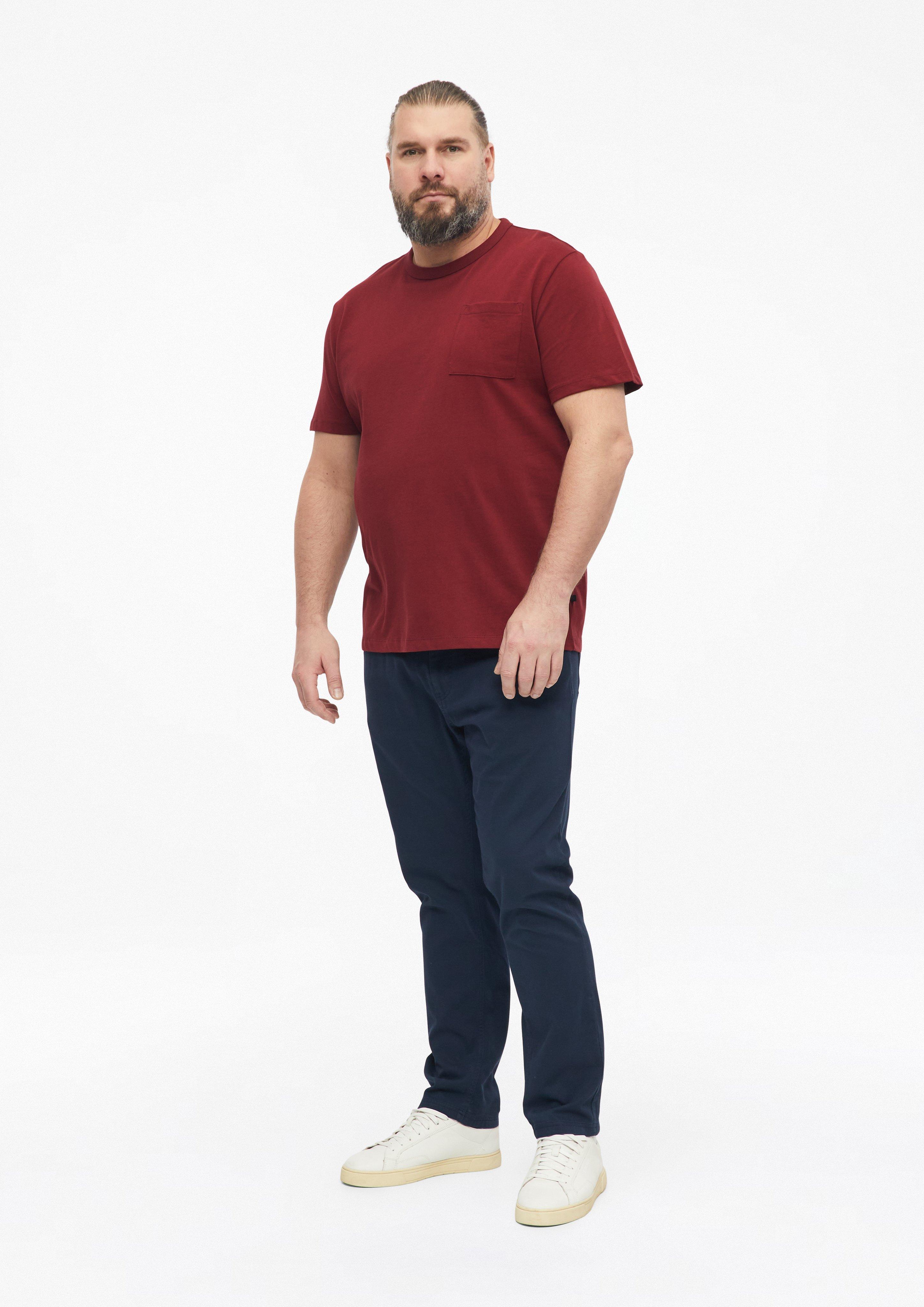 Men Heavy jersey T-shirt with a chest pocket in a modern fit in red by s.Oliver Men Big Sizes