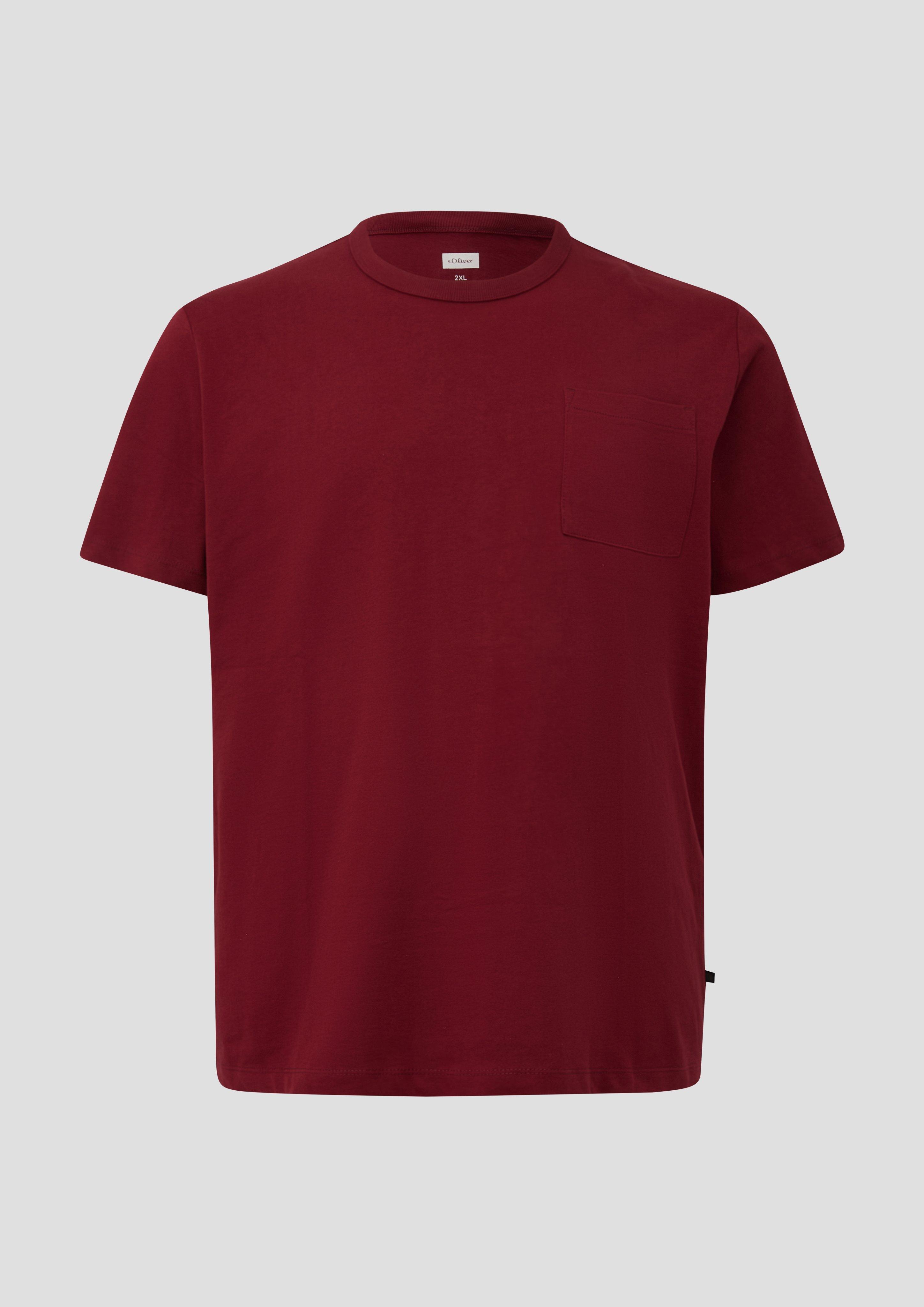 Hommes T-shirt en jersey épais avec poche poitrine, coupe moderne en rouge de s.Oliver Men Big Sizes
