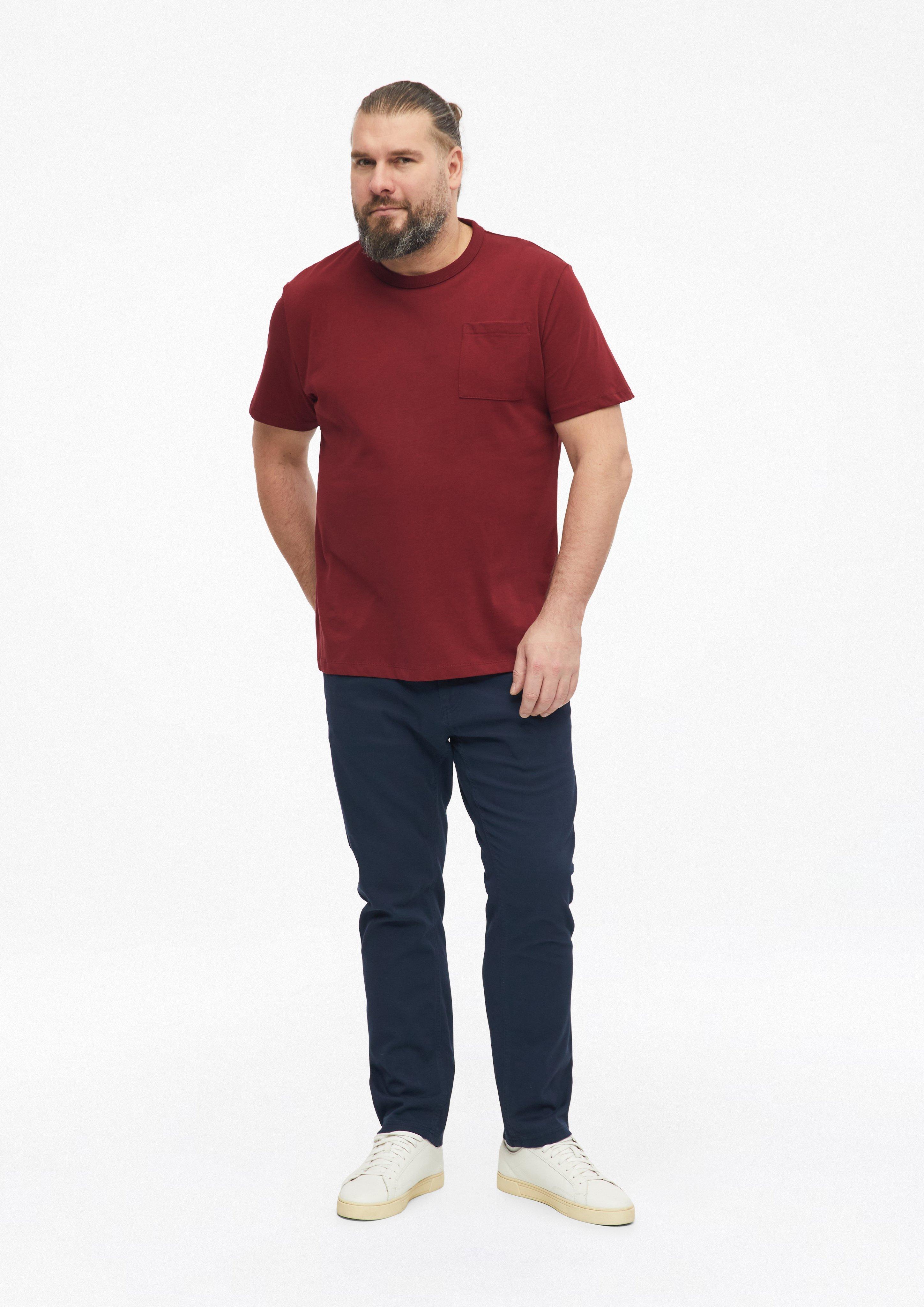 Men Heavy jersey T-shirt with a chest pocket in a modern fit in red by s.Oliver Men Big Sizes