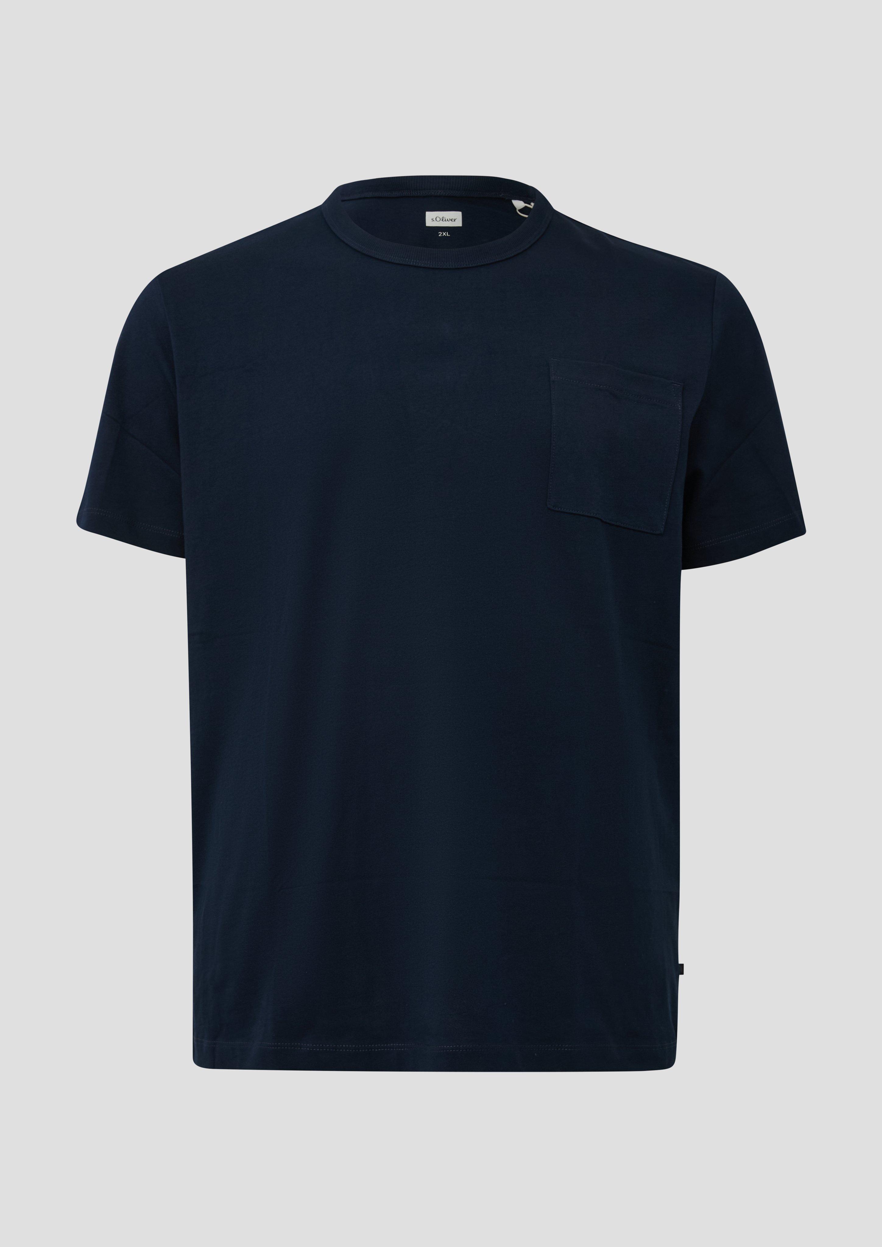 Hommes T-shirt en jersey épais avec poche poitrine, coupe moderne en bleu de s.Oliver Men Big Sizes