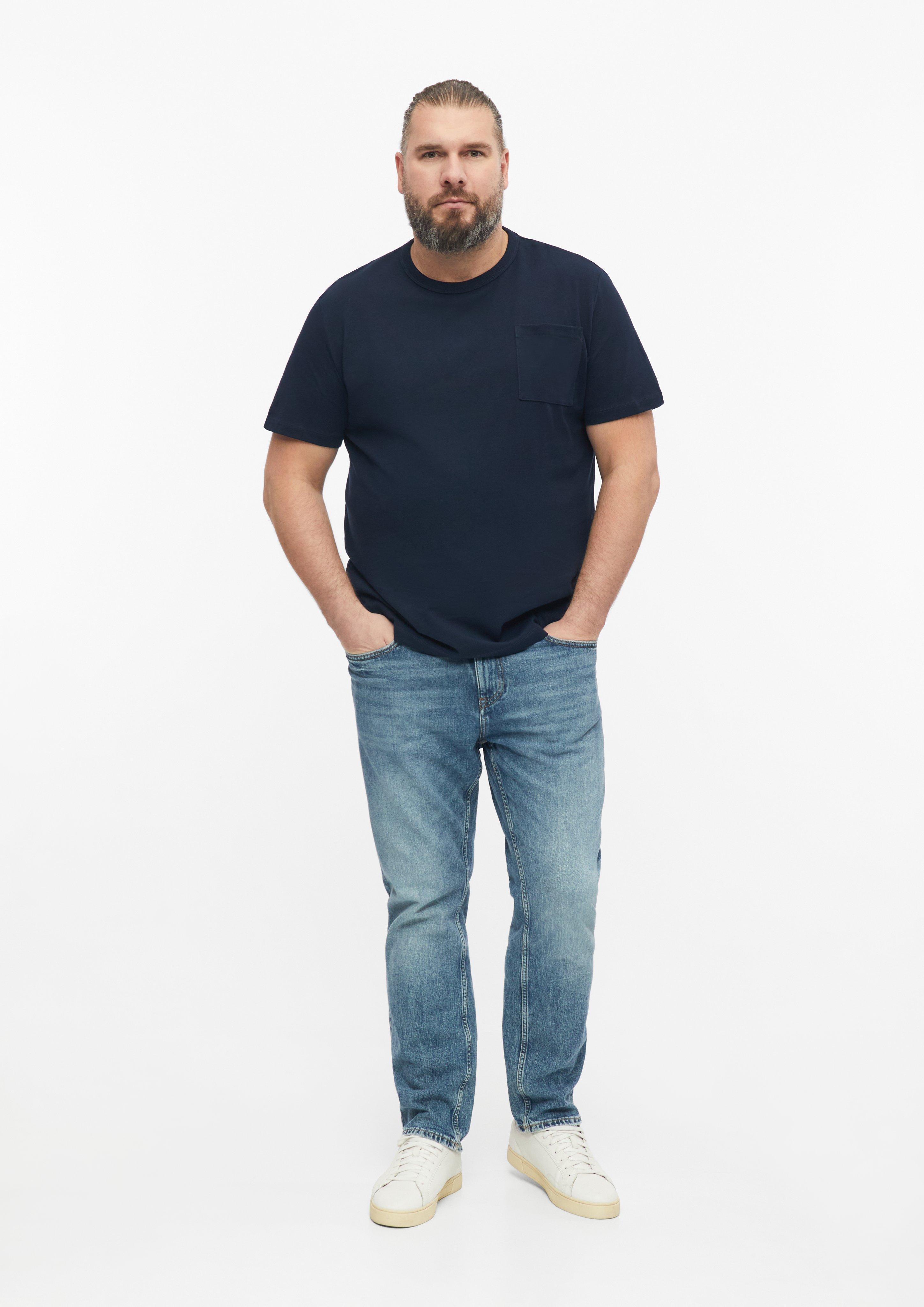 Men Heavy jersey T-shirt with a chest pocket in a modern fit in blue by s.Oliver Men Big Sizes