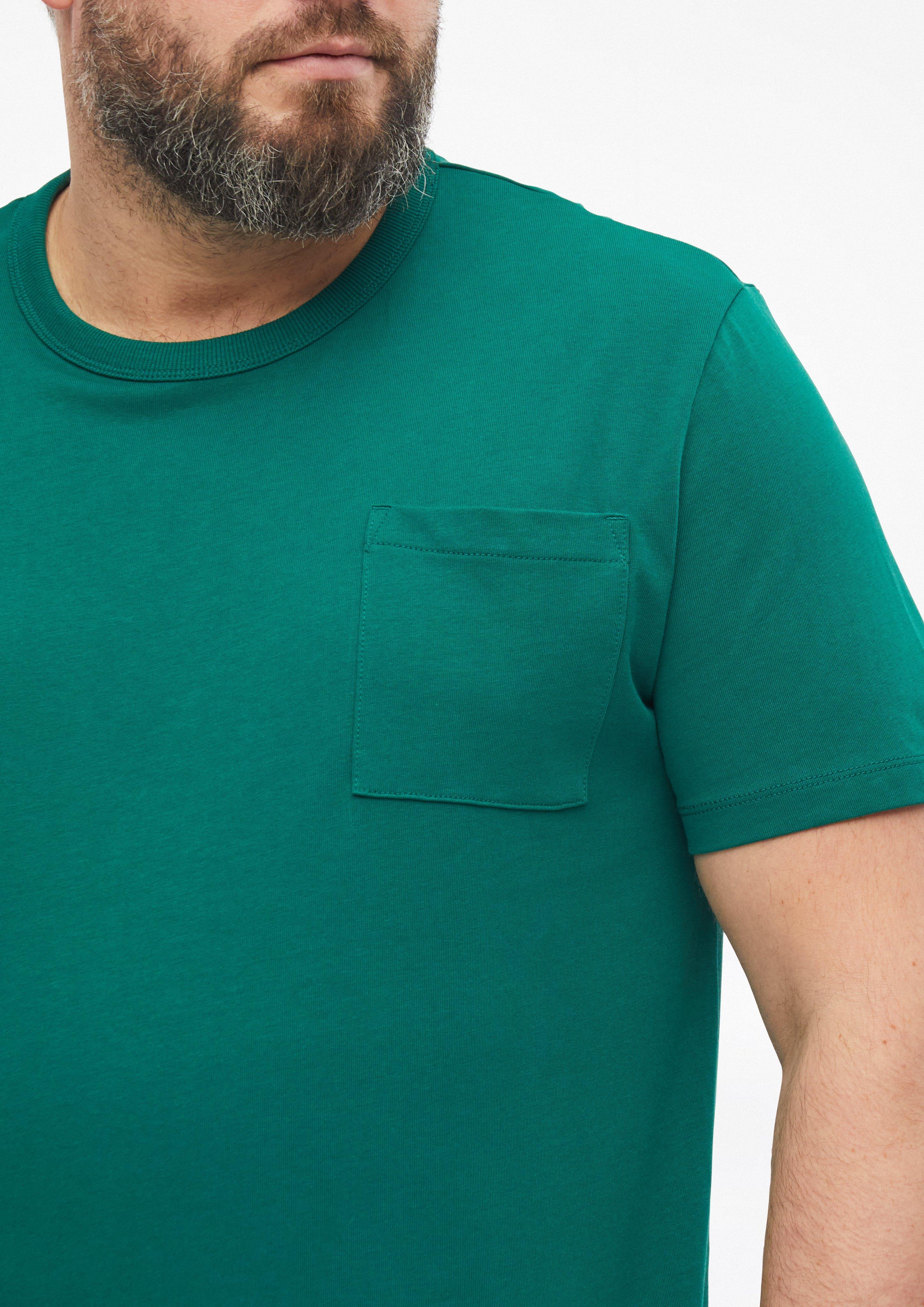 Men Heavy jersey T-shirt with a chest pocket in a modern fit in green by s.Oliver Men Big Sizes