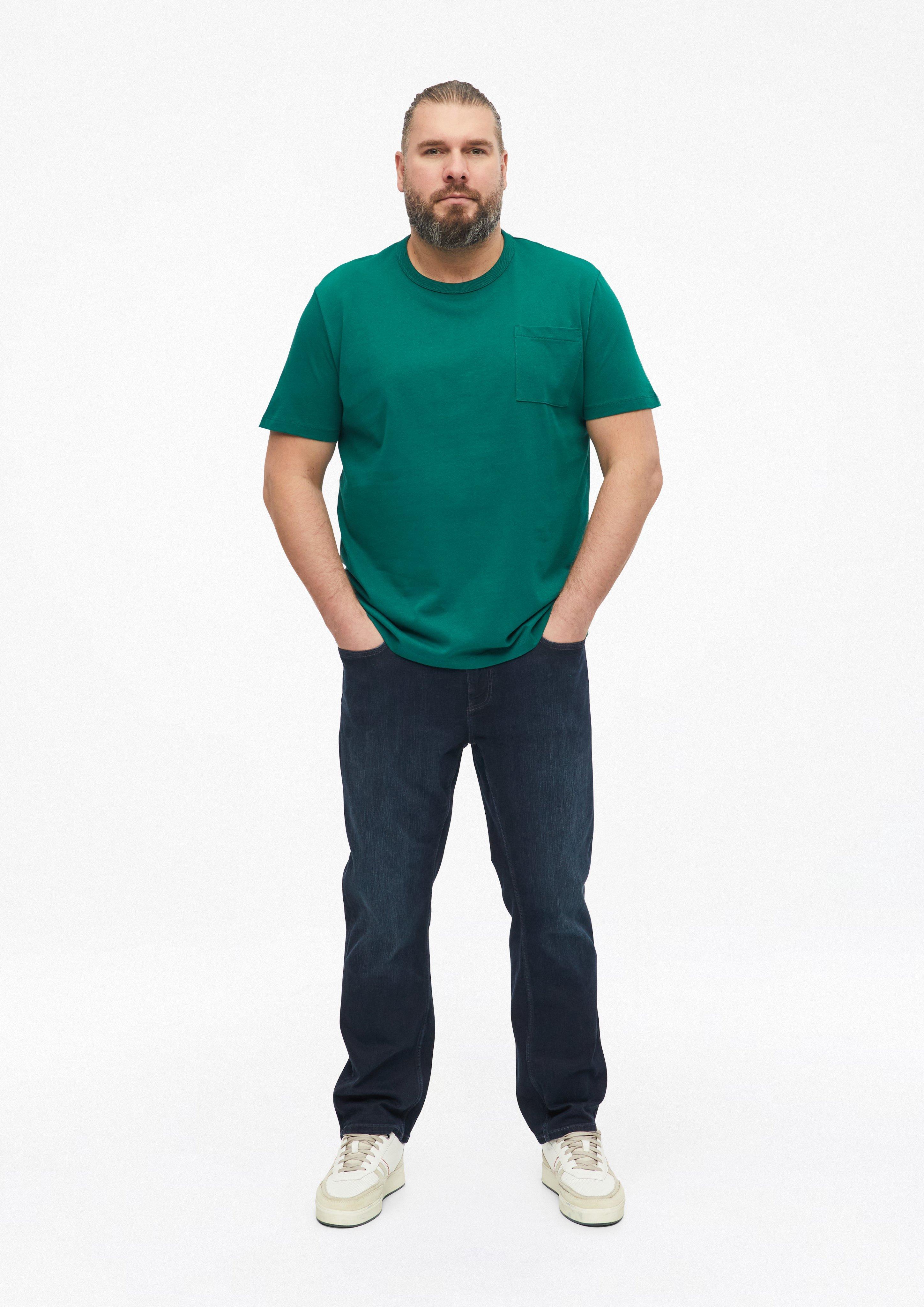 Men Heavy jersey T-shirt with a chest pocket in a modern fit in green by s.Oliver Men Big Sizes