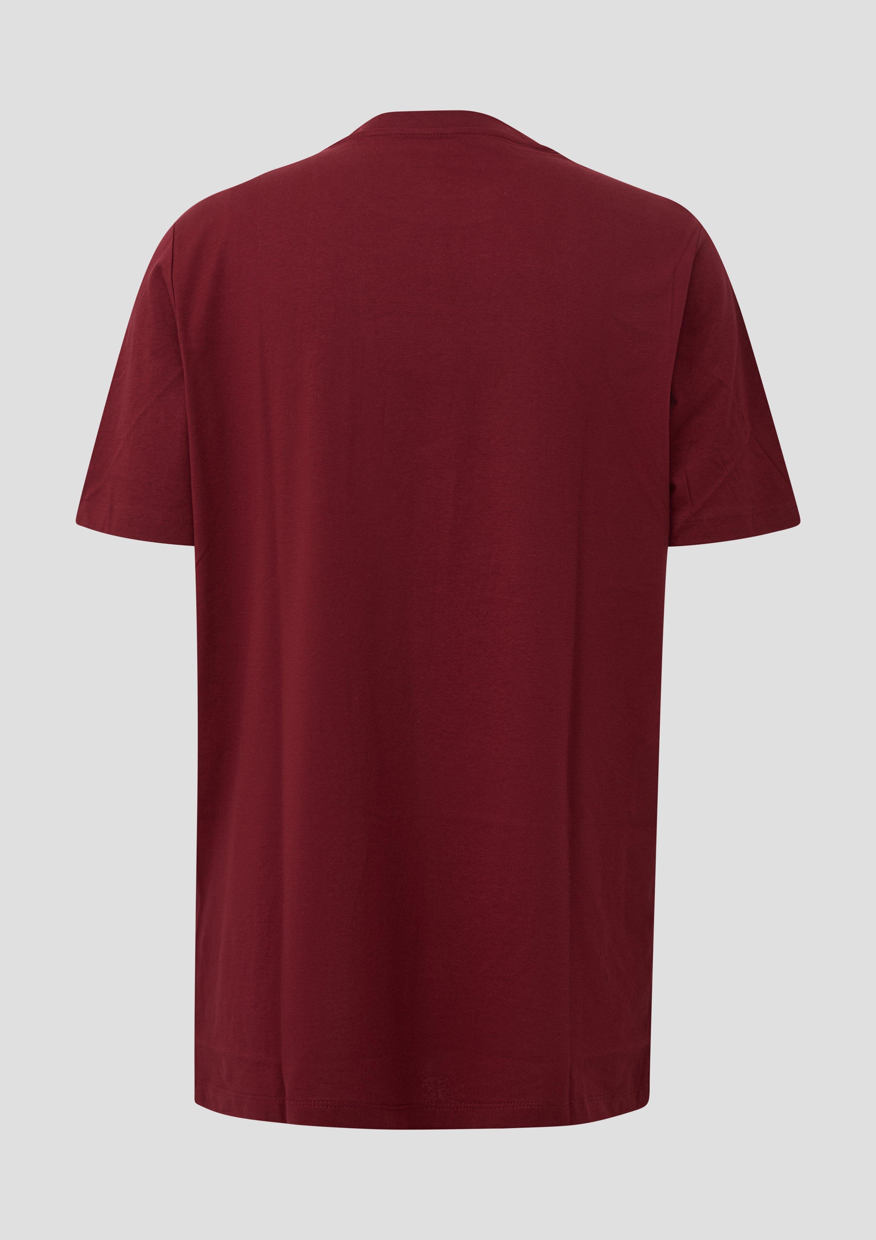 Herren Baumwoll-T-Shirt mit Logo-Print in rot von s.Oliver Men Tall Sizes