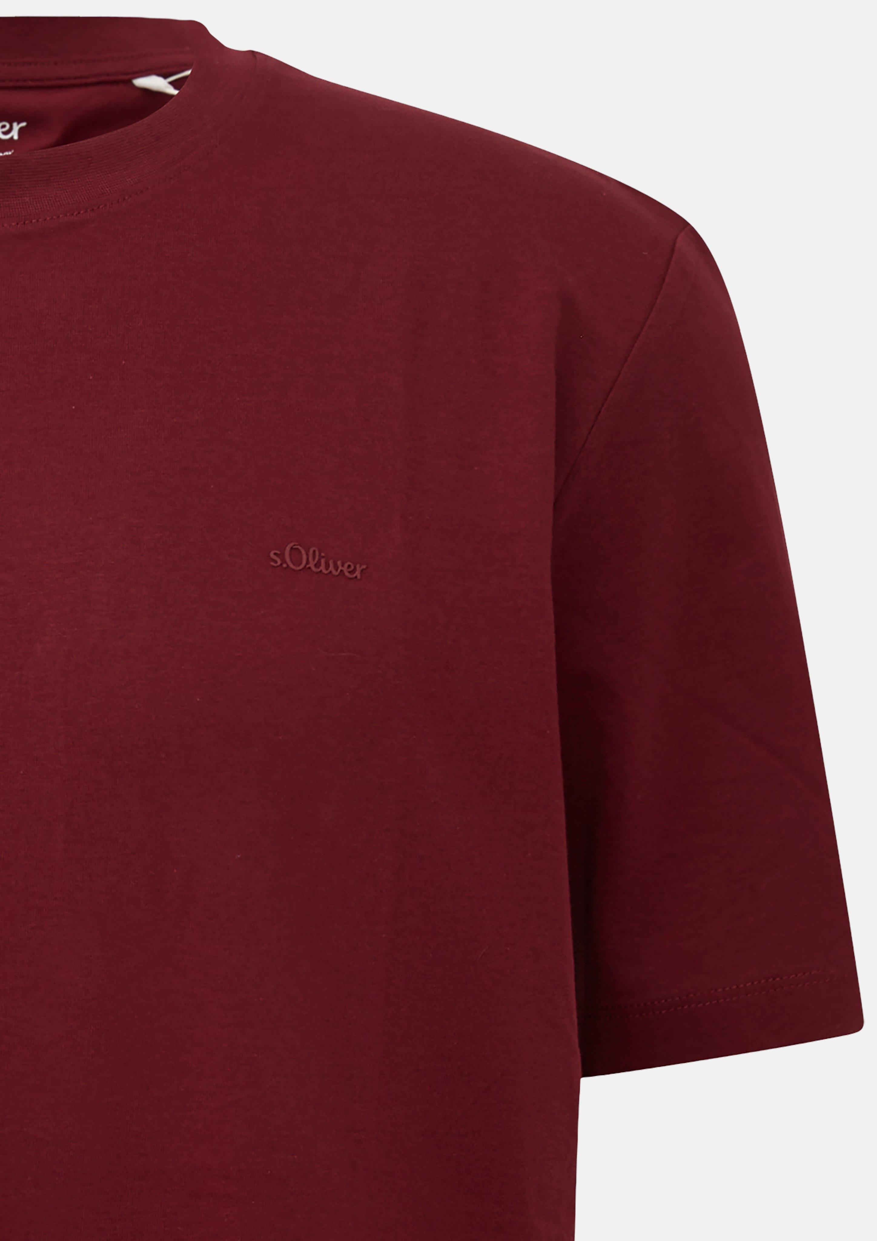 Men Cotton T-shirt with logo print in red by s.Oliver Men Tall Sizes