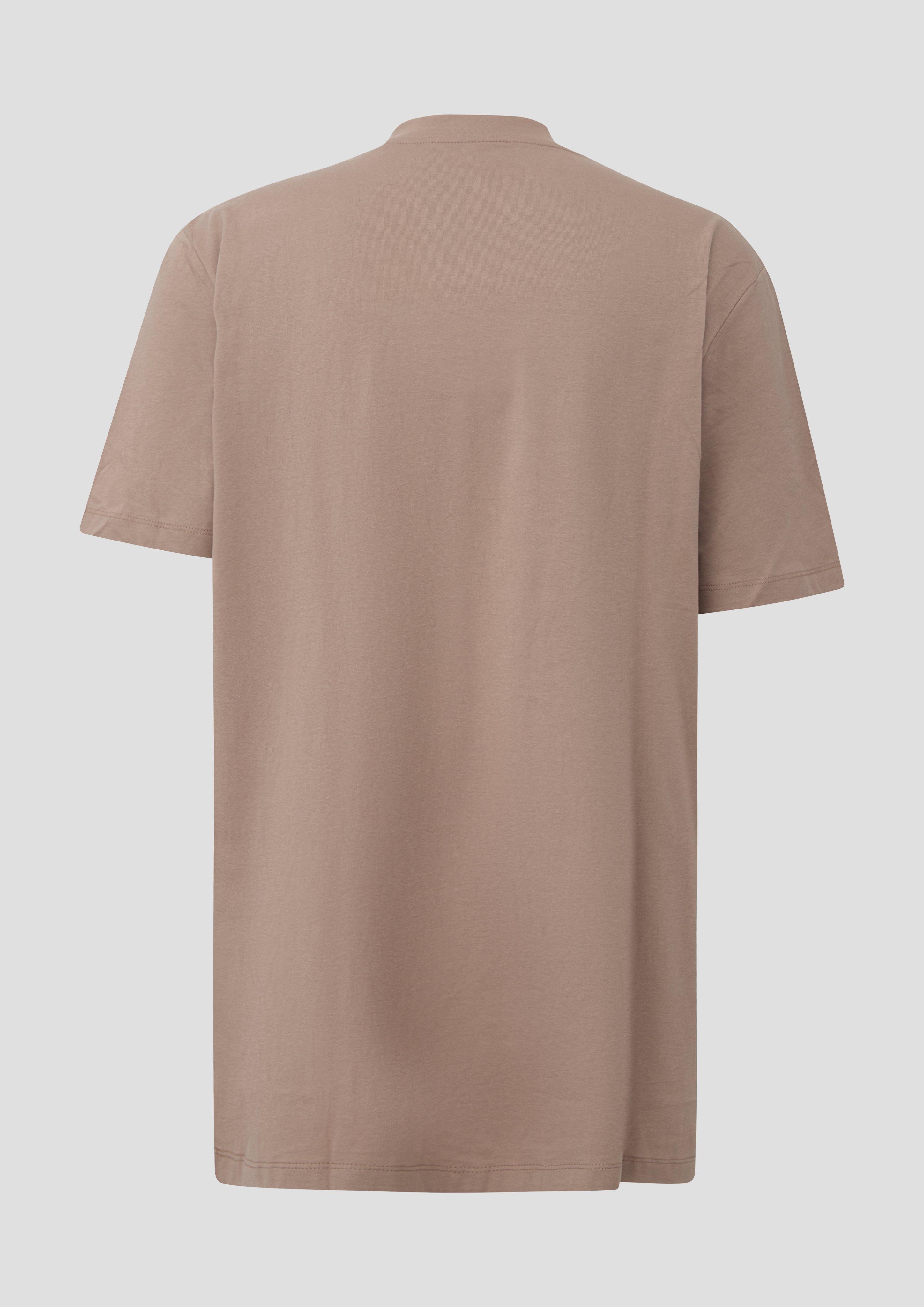 Herren Baumwoll-T-Shirt mit Logo-Print in braun von s.Oliver Men Tall Sizes
