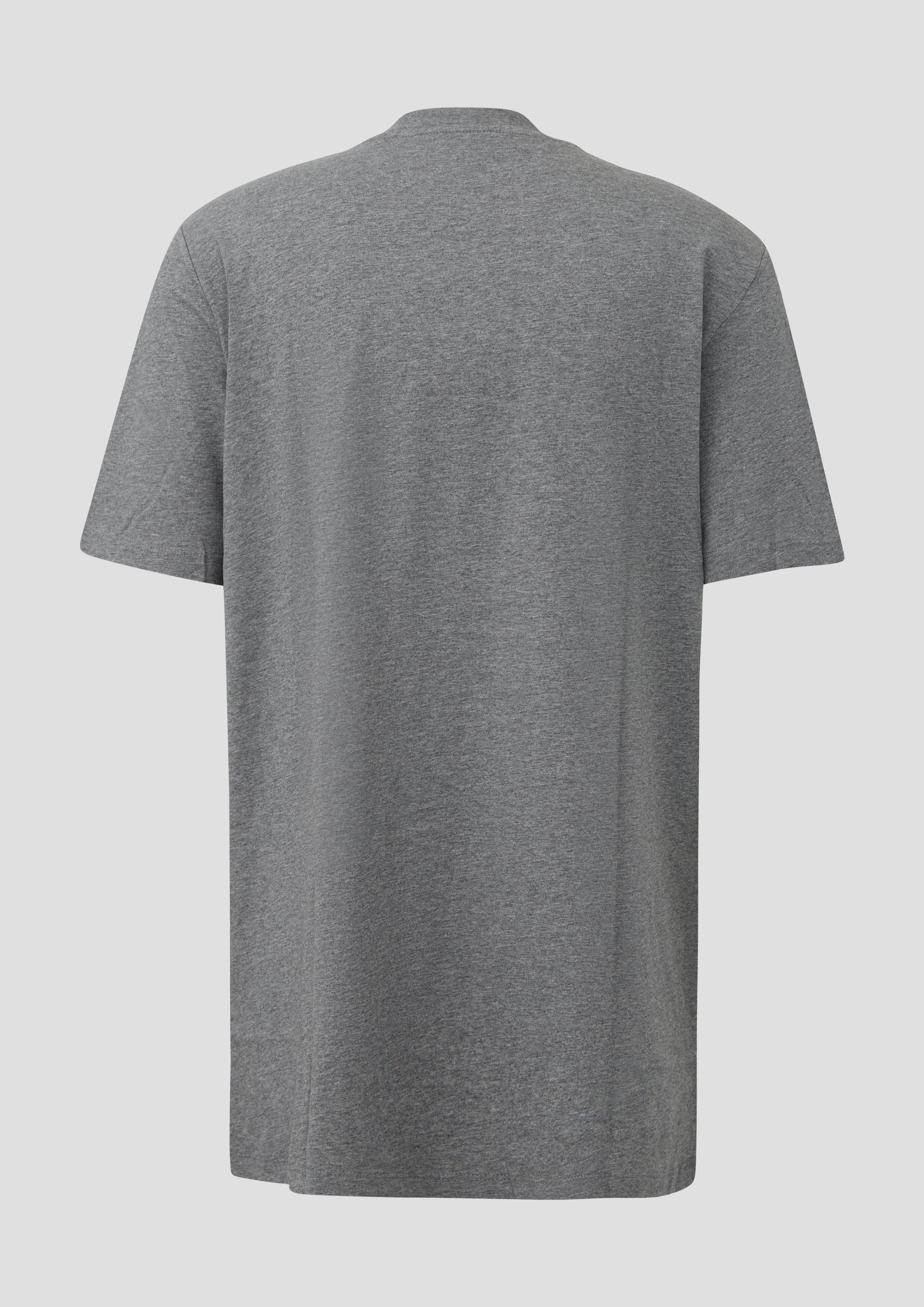 Herren Baumwoll-T-Shirt mit Logo-Print in grau von s.Oliver Men Tall Sizes