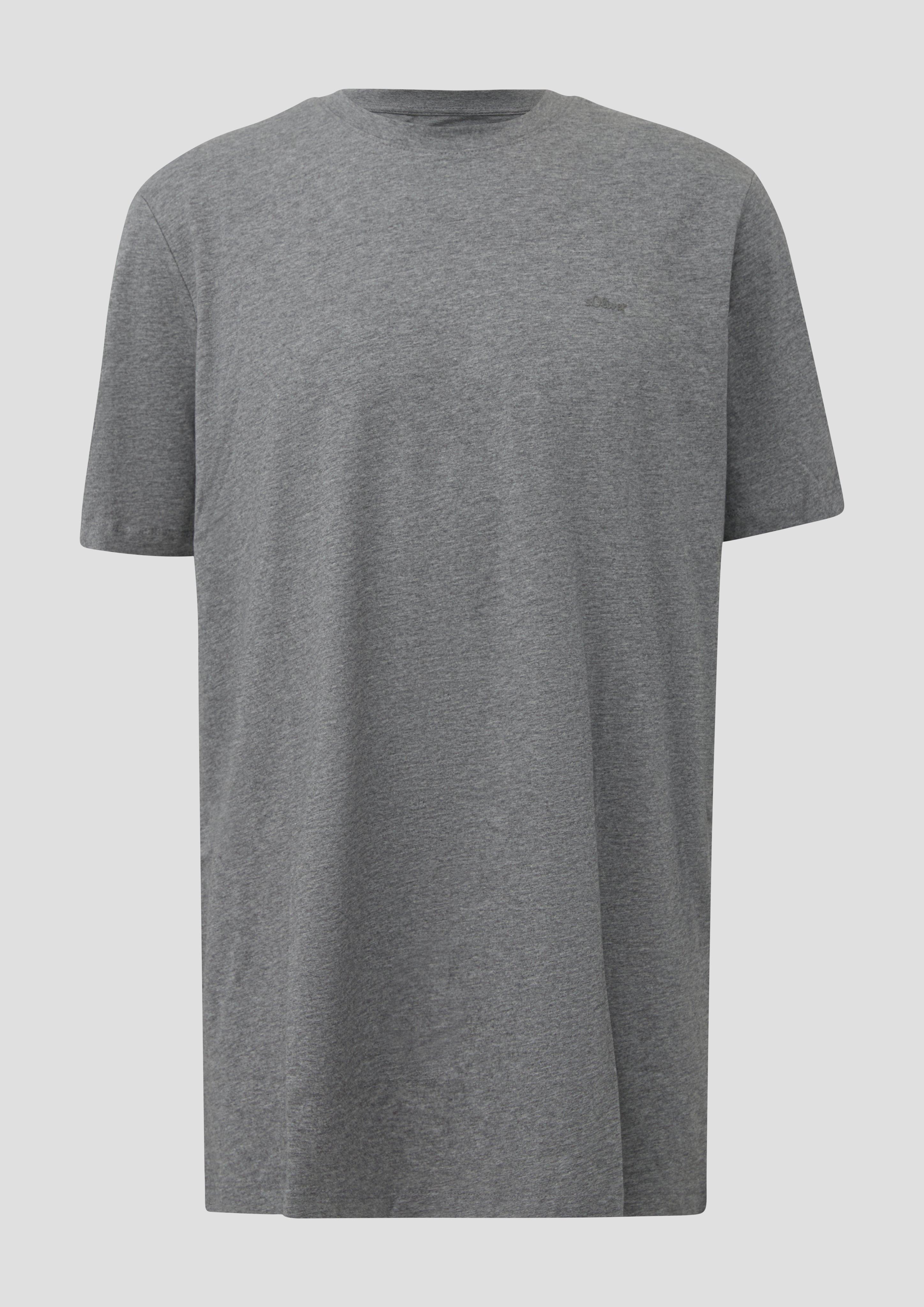 Herren Baumwoll-T-Shirt mit Logo-Print in grau von s.Oliver Men Tall Sizes