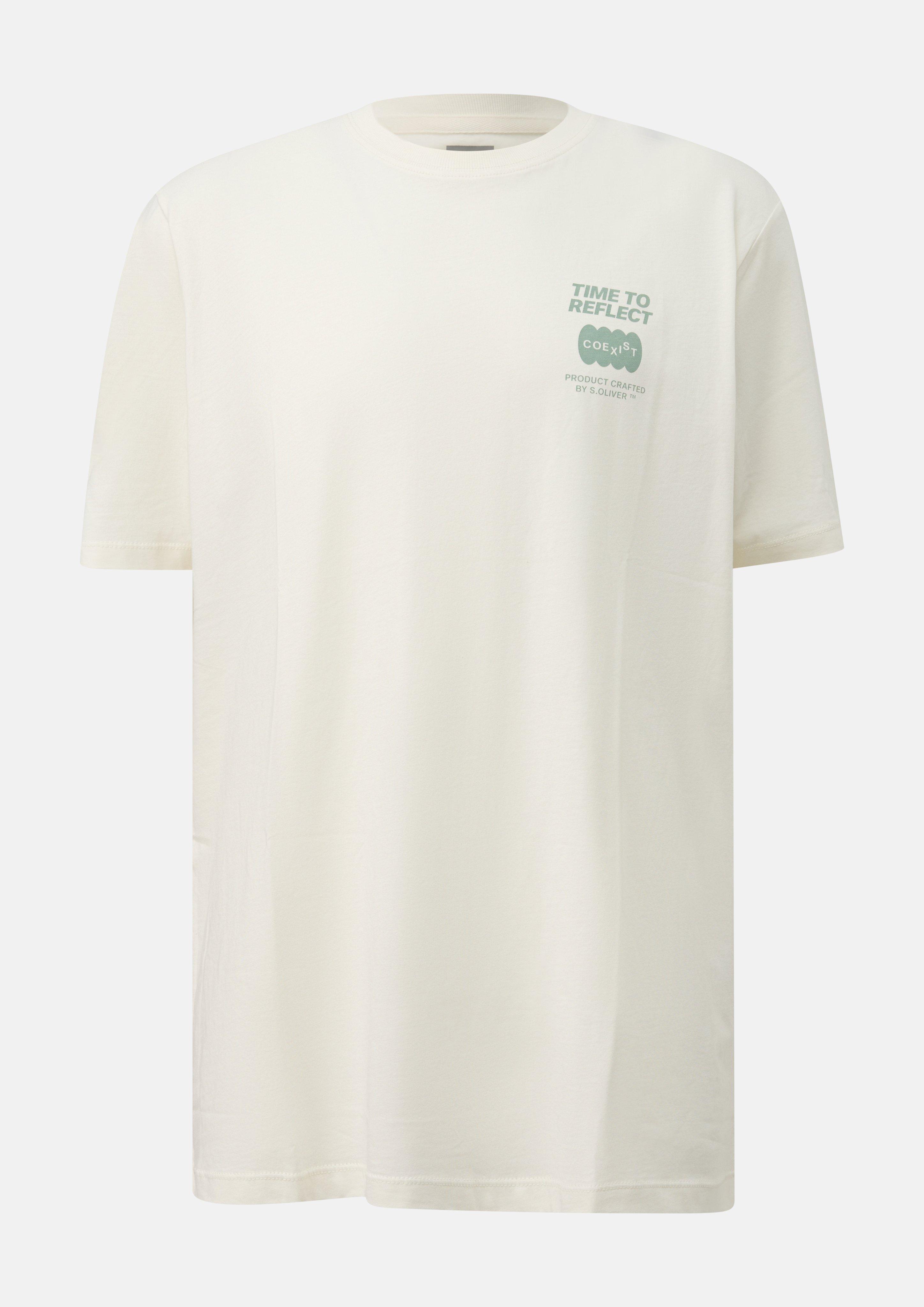 T-Shirt in cream by s.Oliver Men Tall Sizes