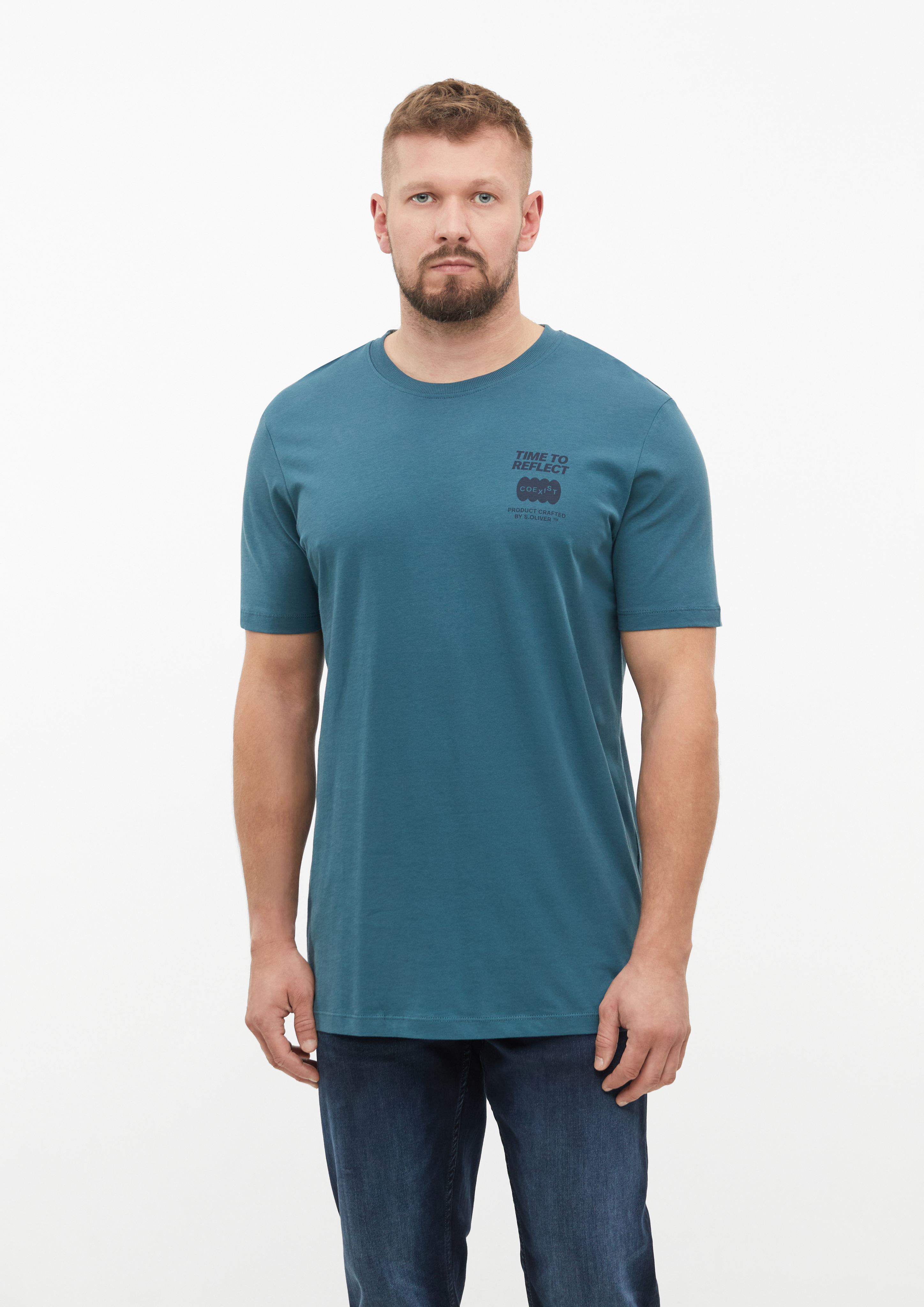 T-Shirt in donkerblauw van s.Oliver Men Tall Sizes