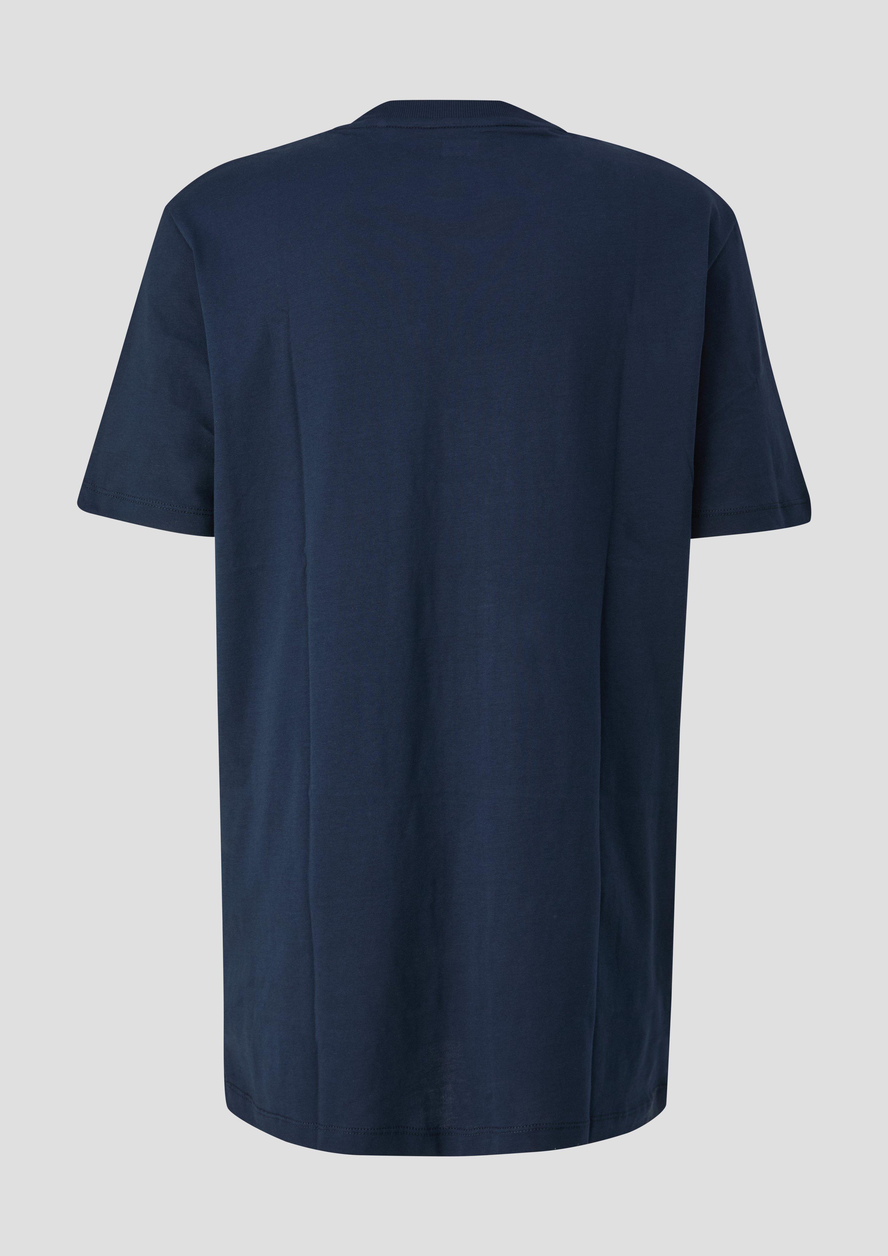 Herren Baumwoll-T-Shirt mit Artwork in blau von s.Oliver Men Tall Sizes