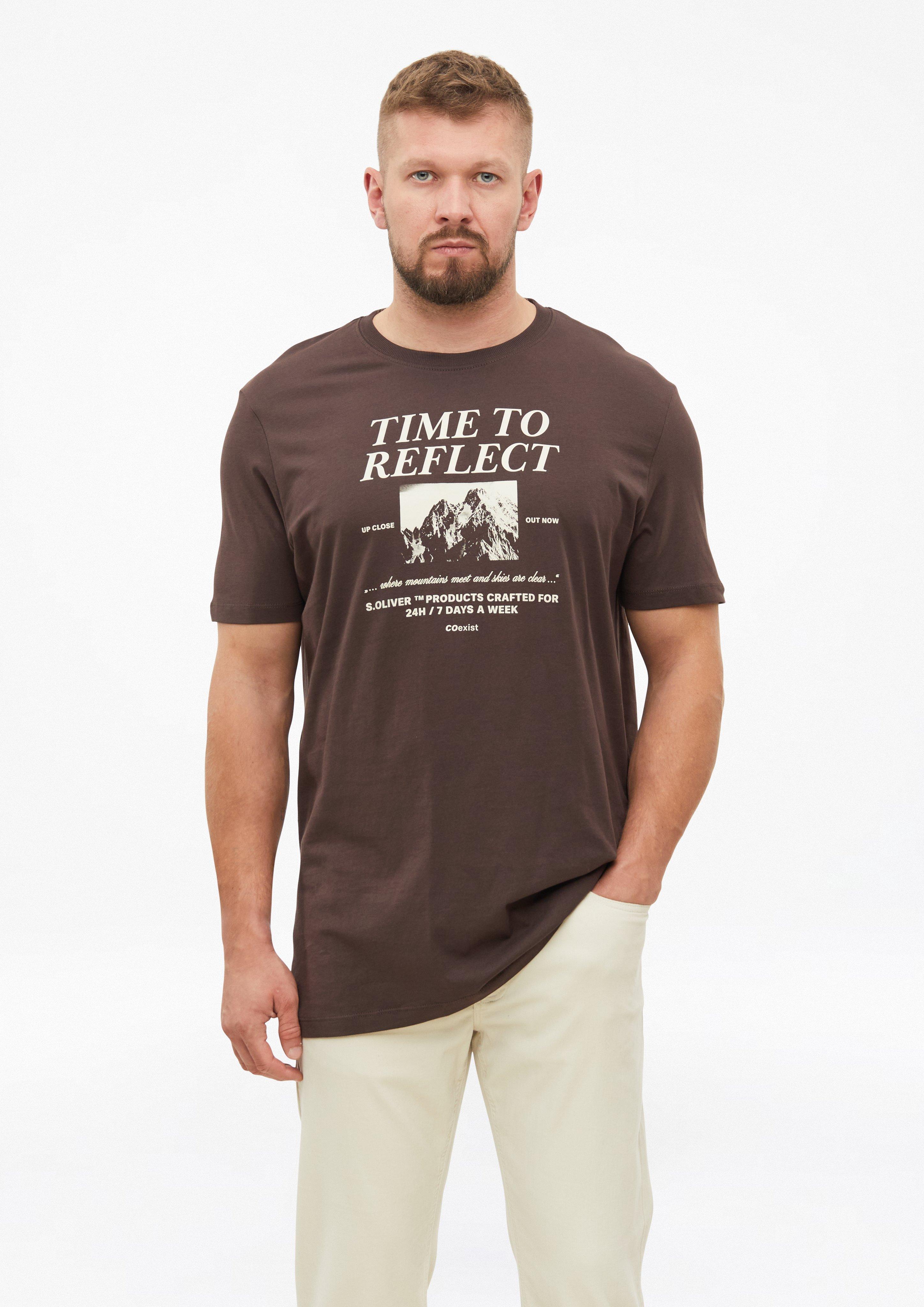 T-Shirt in donkerbruin van s.Oliver Men Tall Sizes