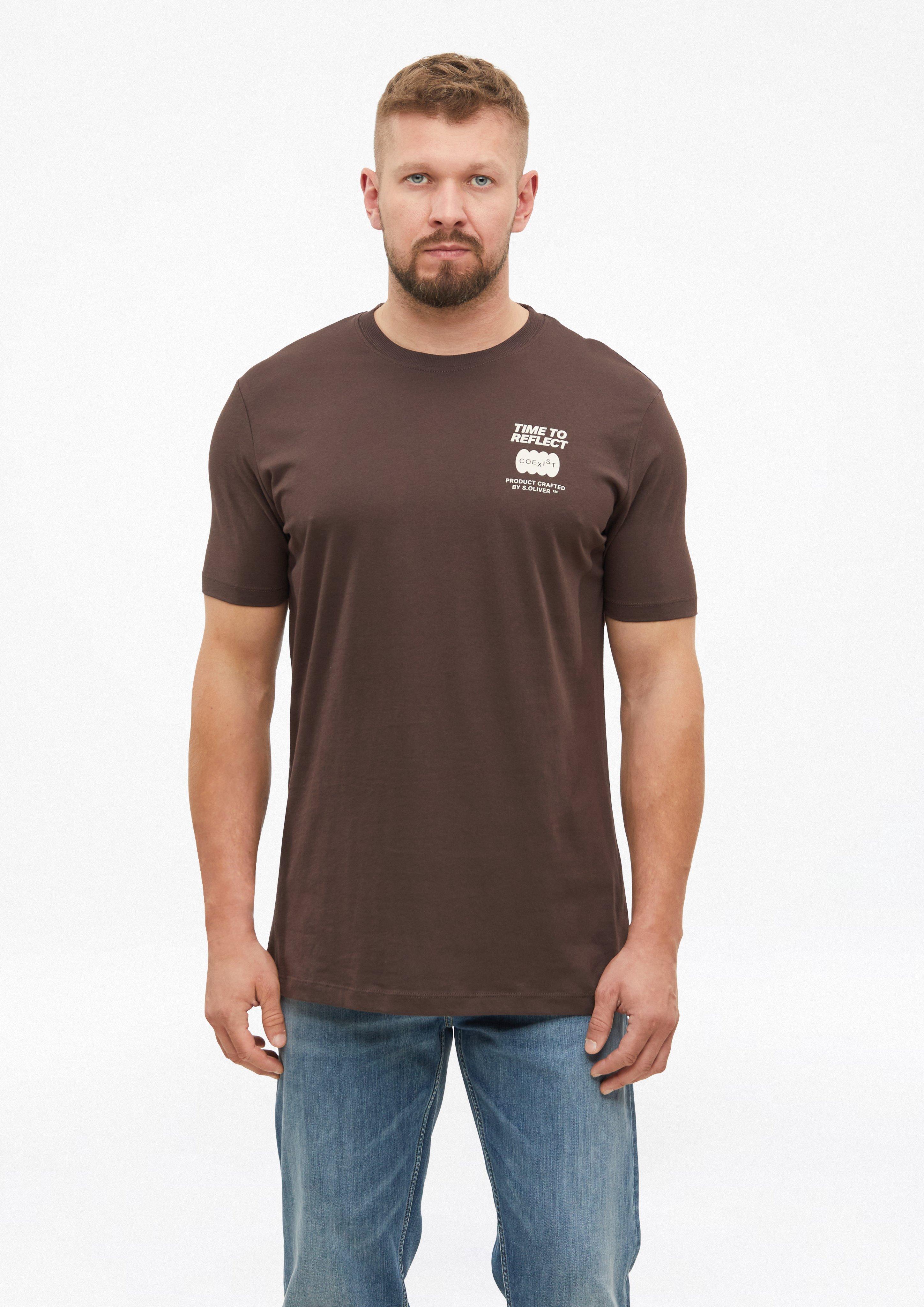 T-Shirt in donkerbruin van s.Oliver Men Tall Sizes