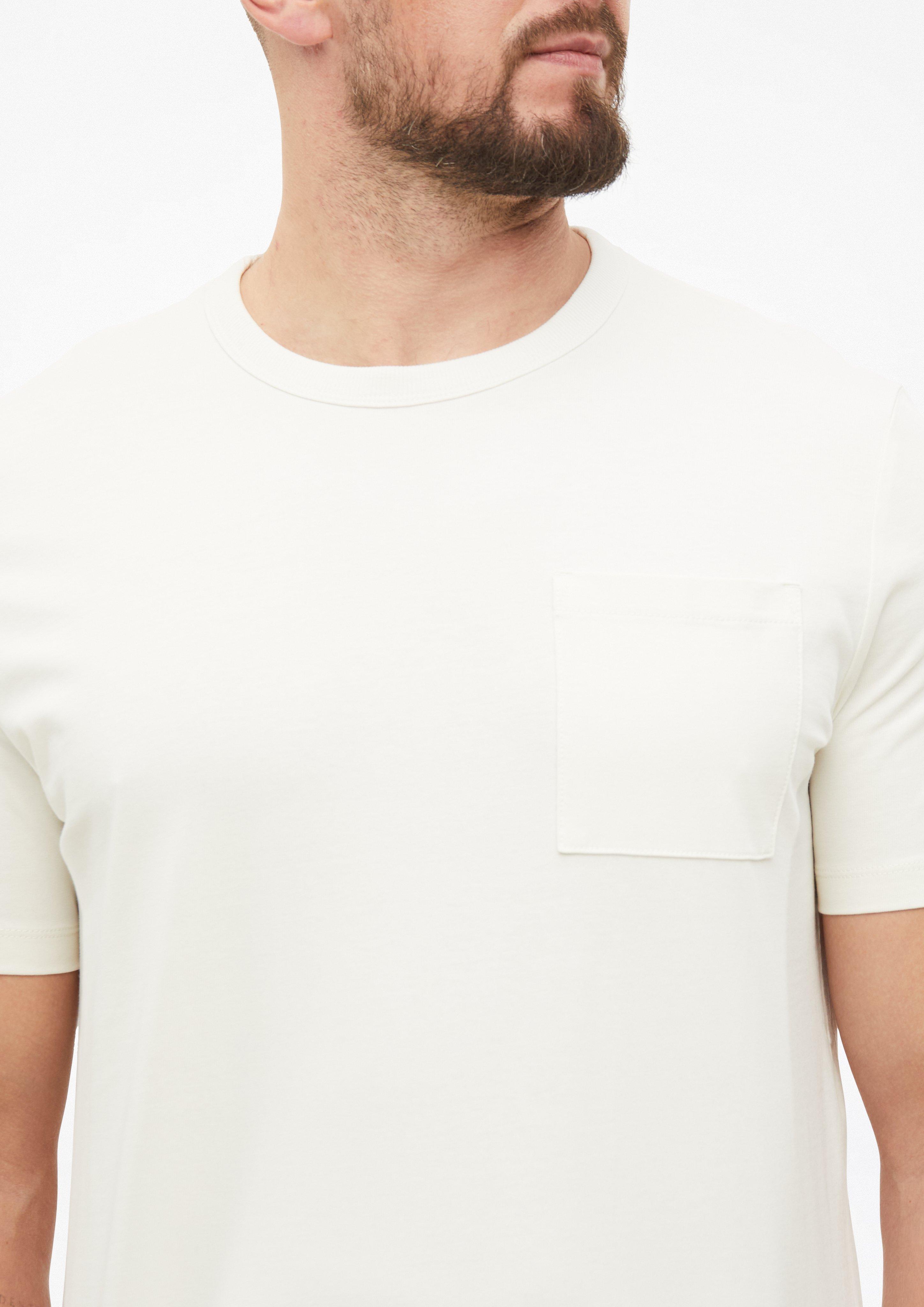 Heren T-shirt van zware jersey met borstzak in een moderne pasvorm in crème van s.Oliver Men Tall Sizes