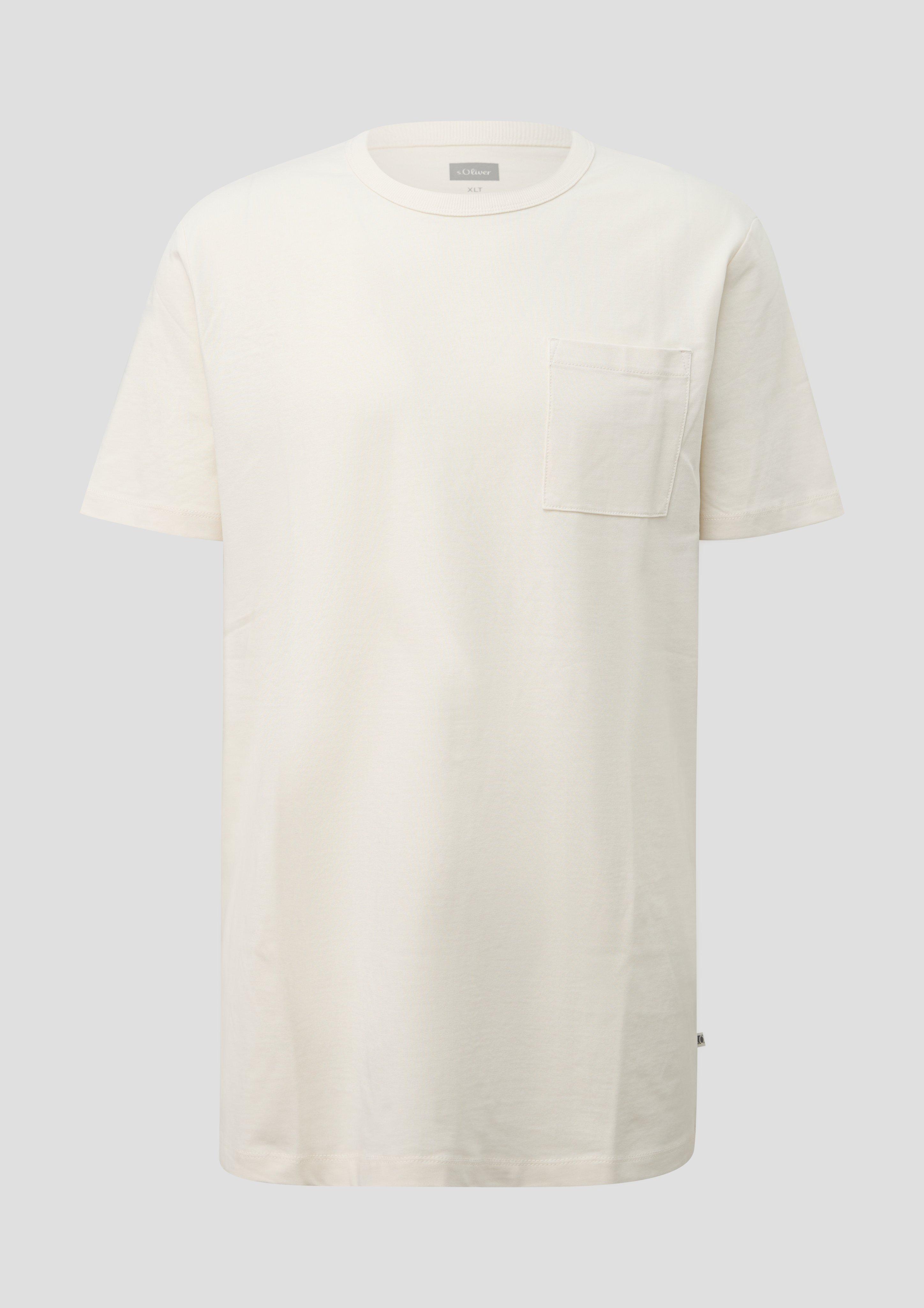Heavy jersey T-shirt with a chest pocket in a modern fit in white by s.Oliver Men Tall Sizes