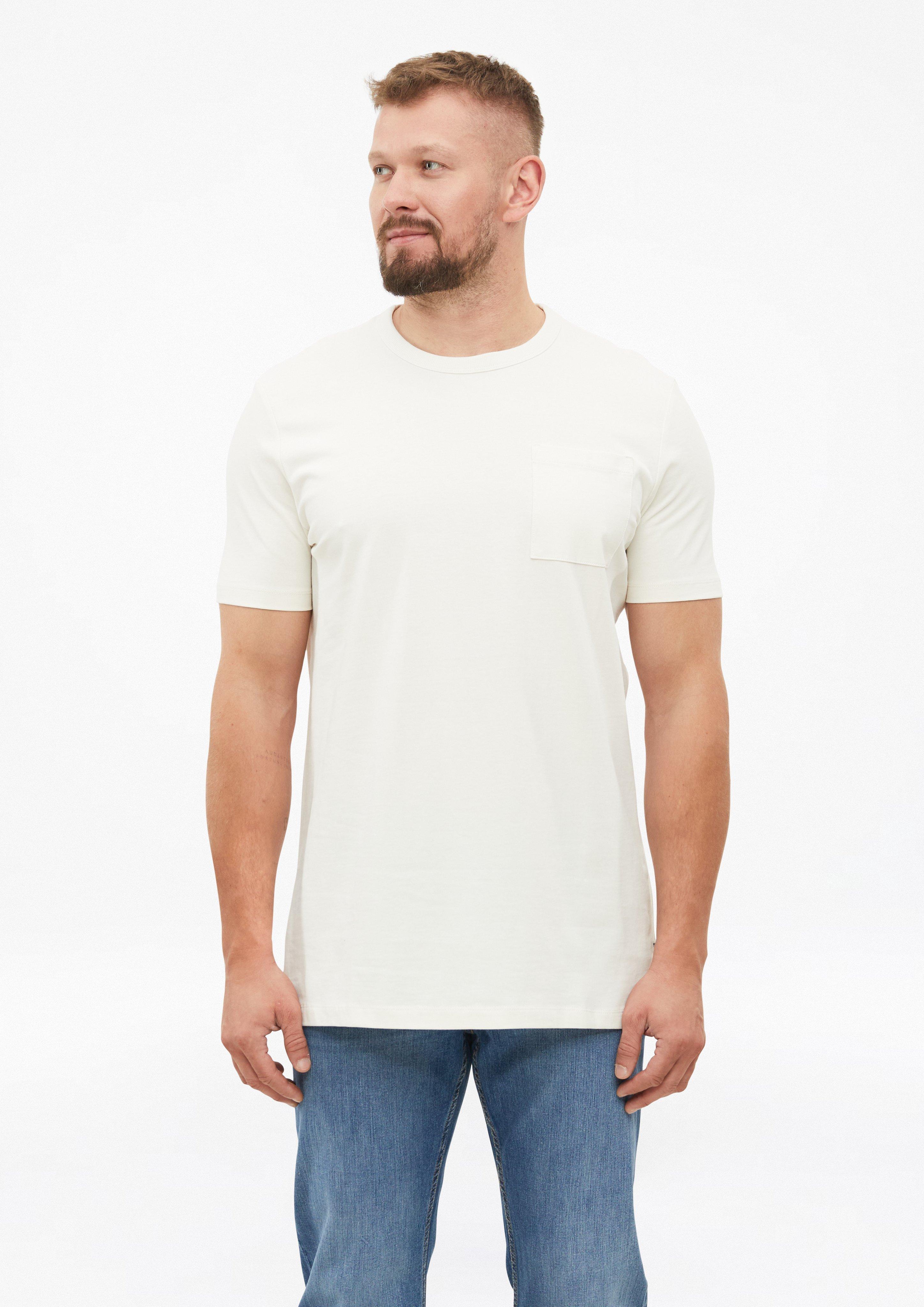 T-shirt z grubego dżerseju z kieszenią na piersi o kroju Modern Fit w kolorze kremowy od s.Oliver Men Tall Sizes