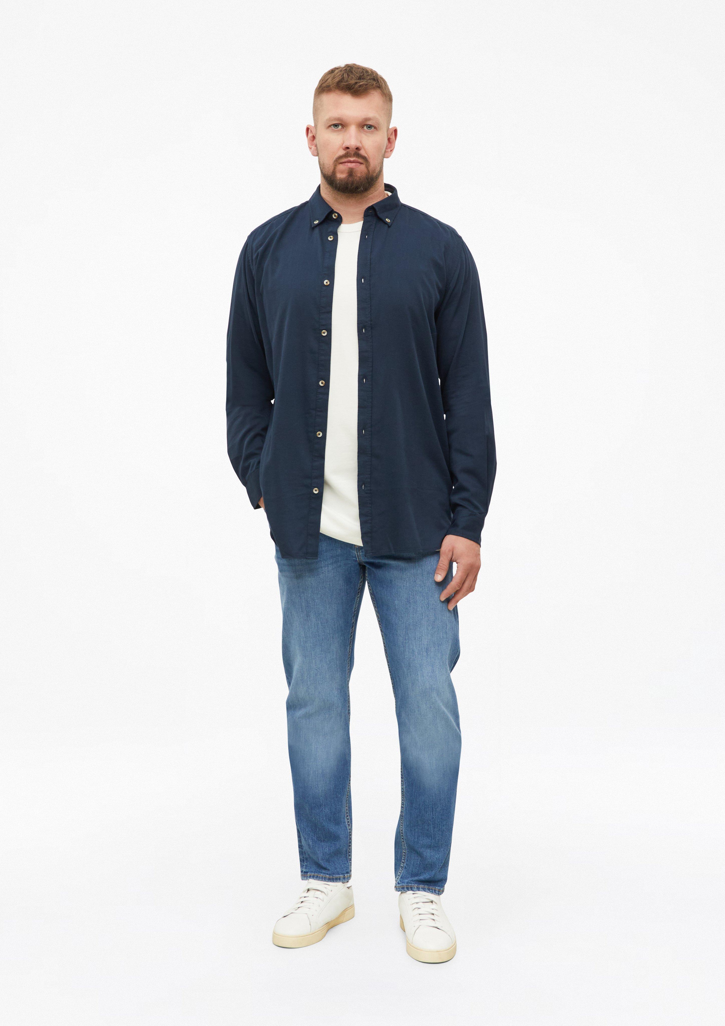 Heren T-shirt van zware jersey met borstzak in een moderne pasvorm in crème van s.Oliver Men Tall Sizes