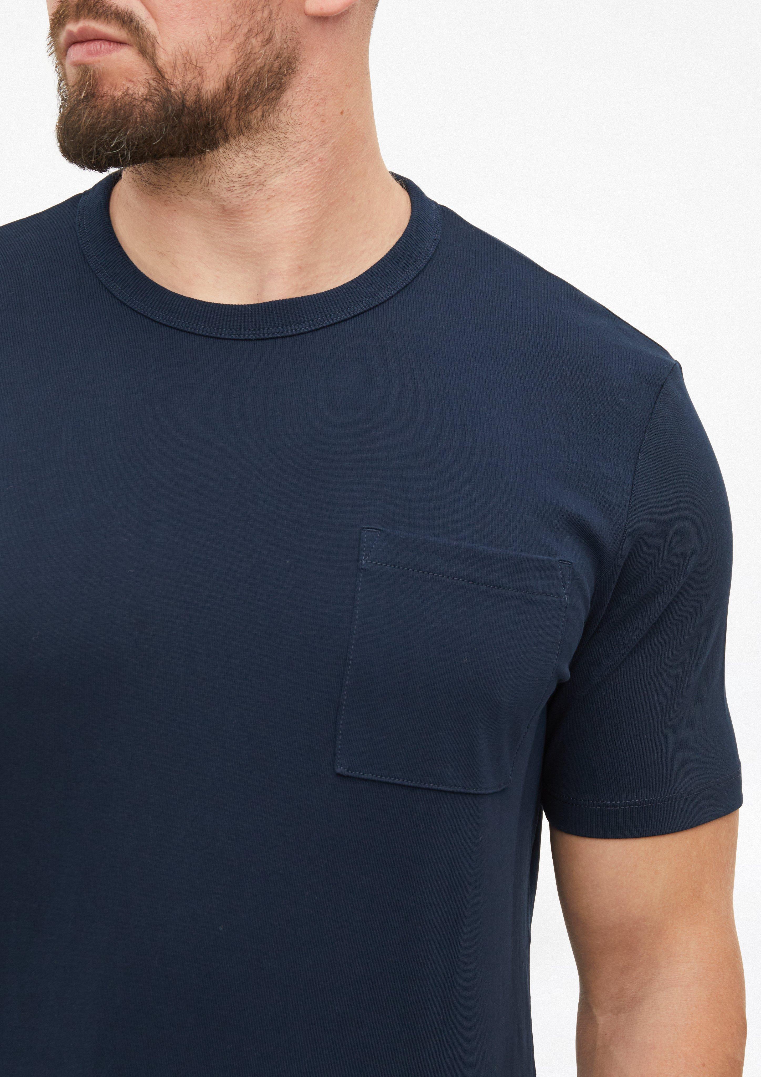 Heren T-shirt van zware jersey met borstzak in een moderne pasvorm in blauw van s.Oliver Men Tall Sizes