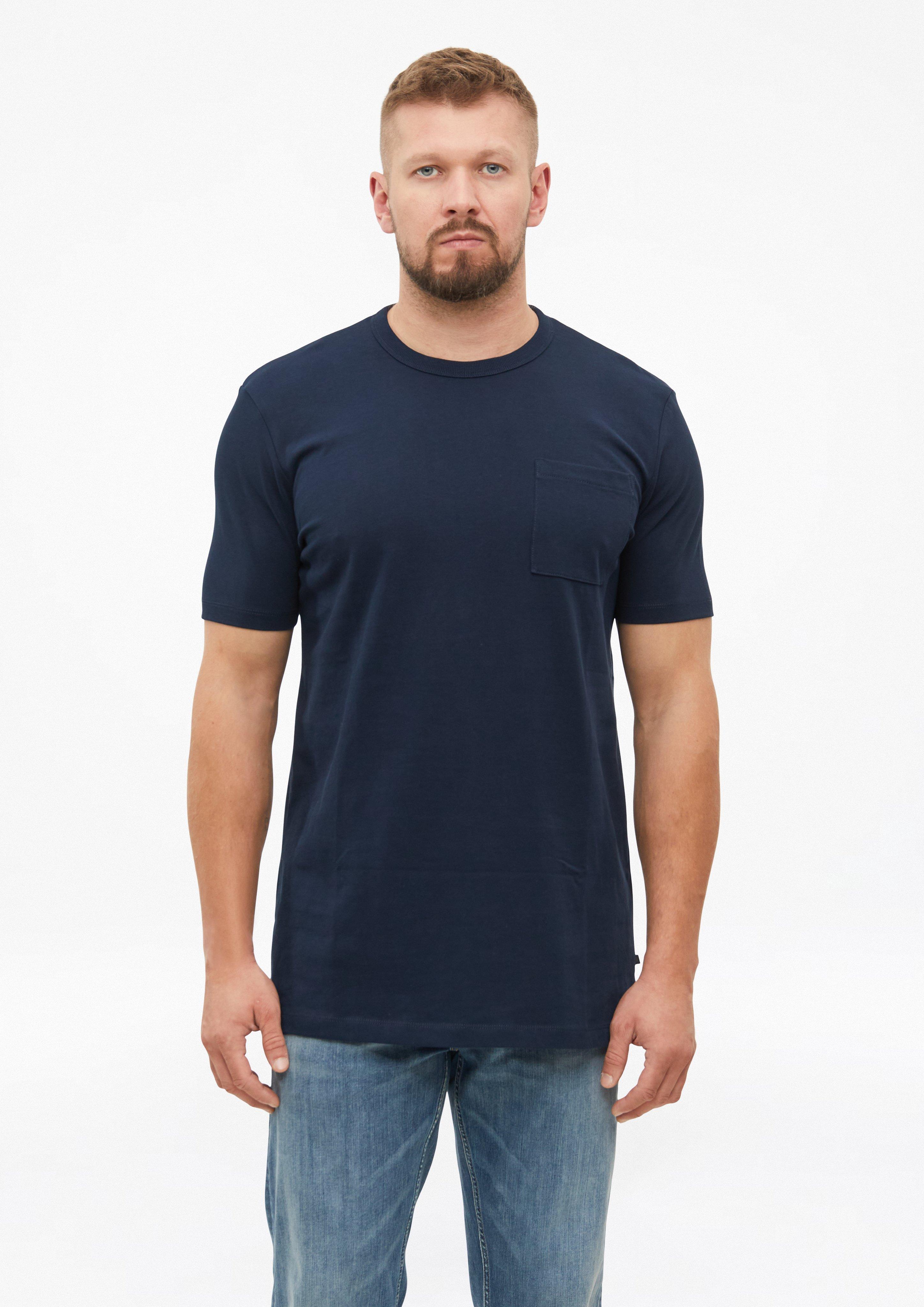 T-shirt z grubego dżerseju z kieszenią na piersi o kroju Modern Fit w kolorze granatowy od s.Oliver Men Tall Sizes