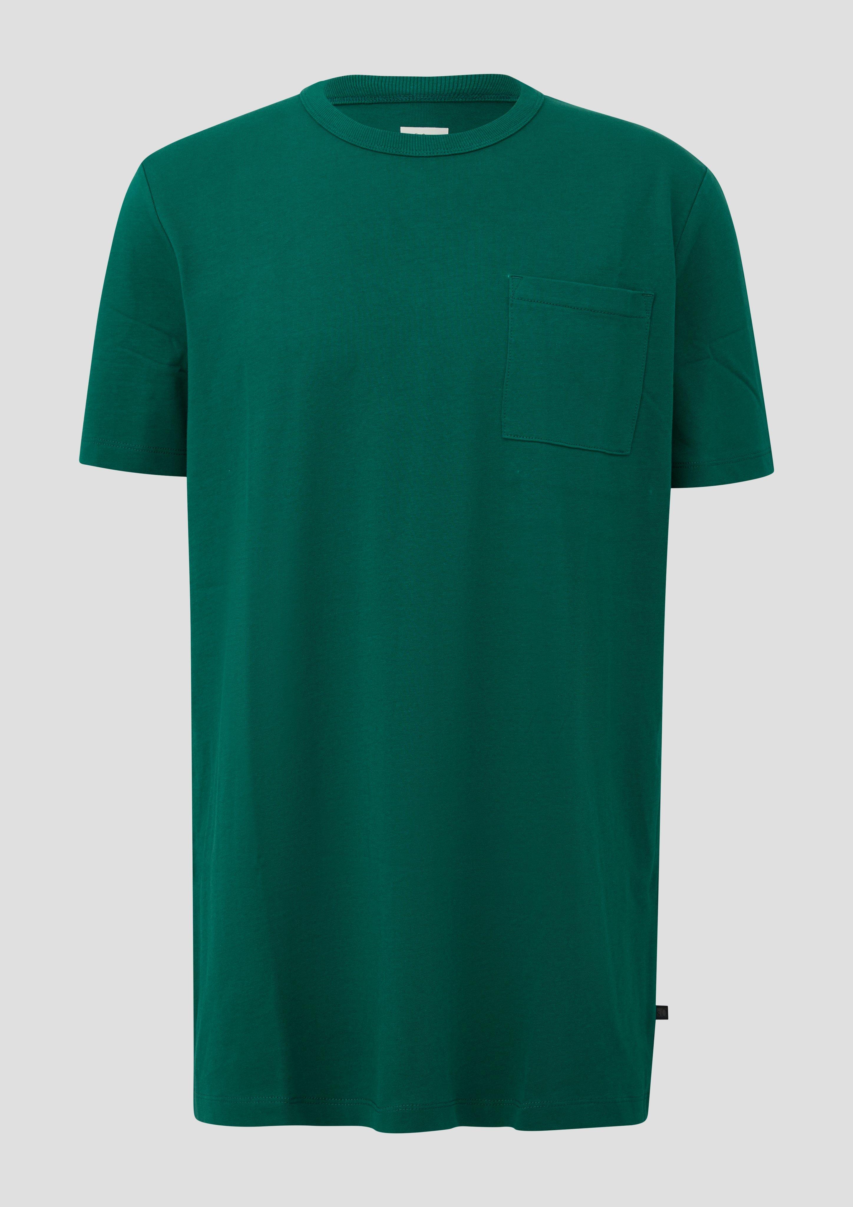 Hommes T-shirt en jersey épais avec poche poitrine, coupe moderne en vert de s.Oliver Men Tall Sizes
