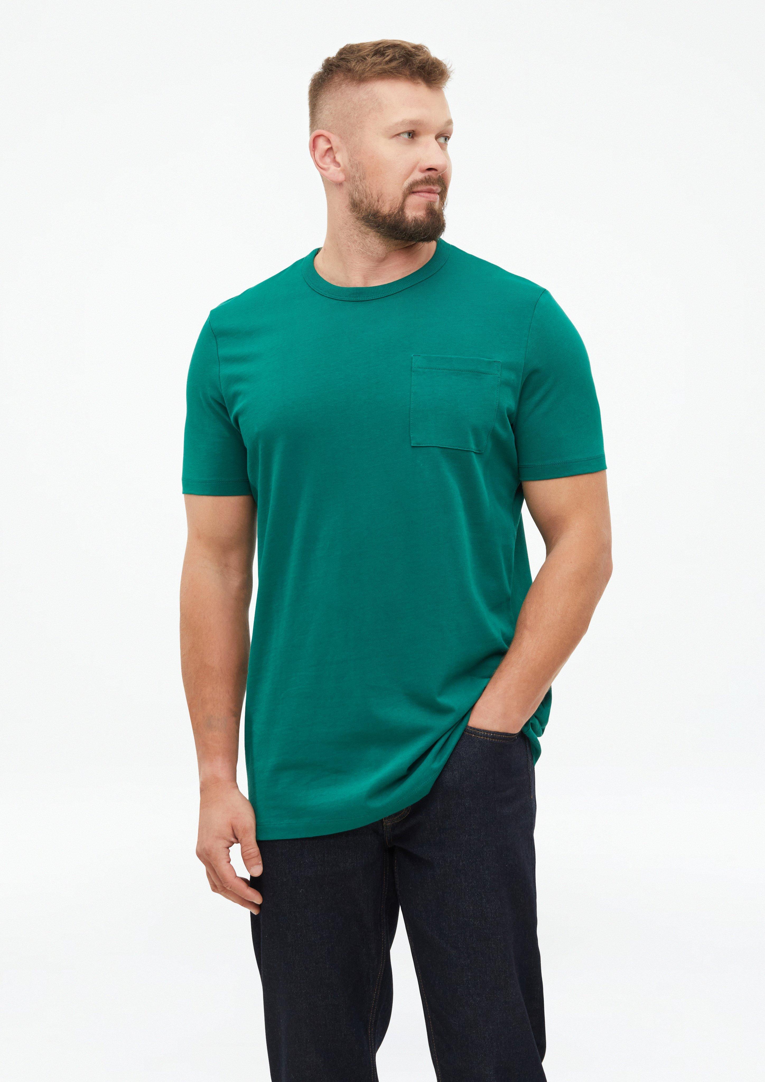 T-shirt z grubego dżerseju z kieszenią na piersi o kroju Modern Fit w kolorze zielony od s.Oliver Men Tall Sizes