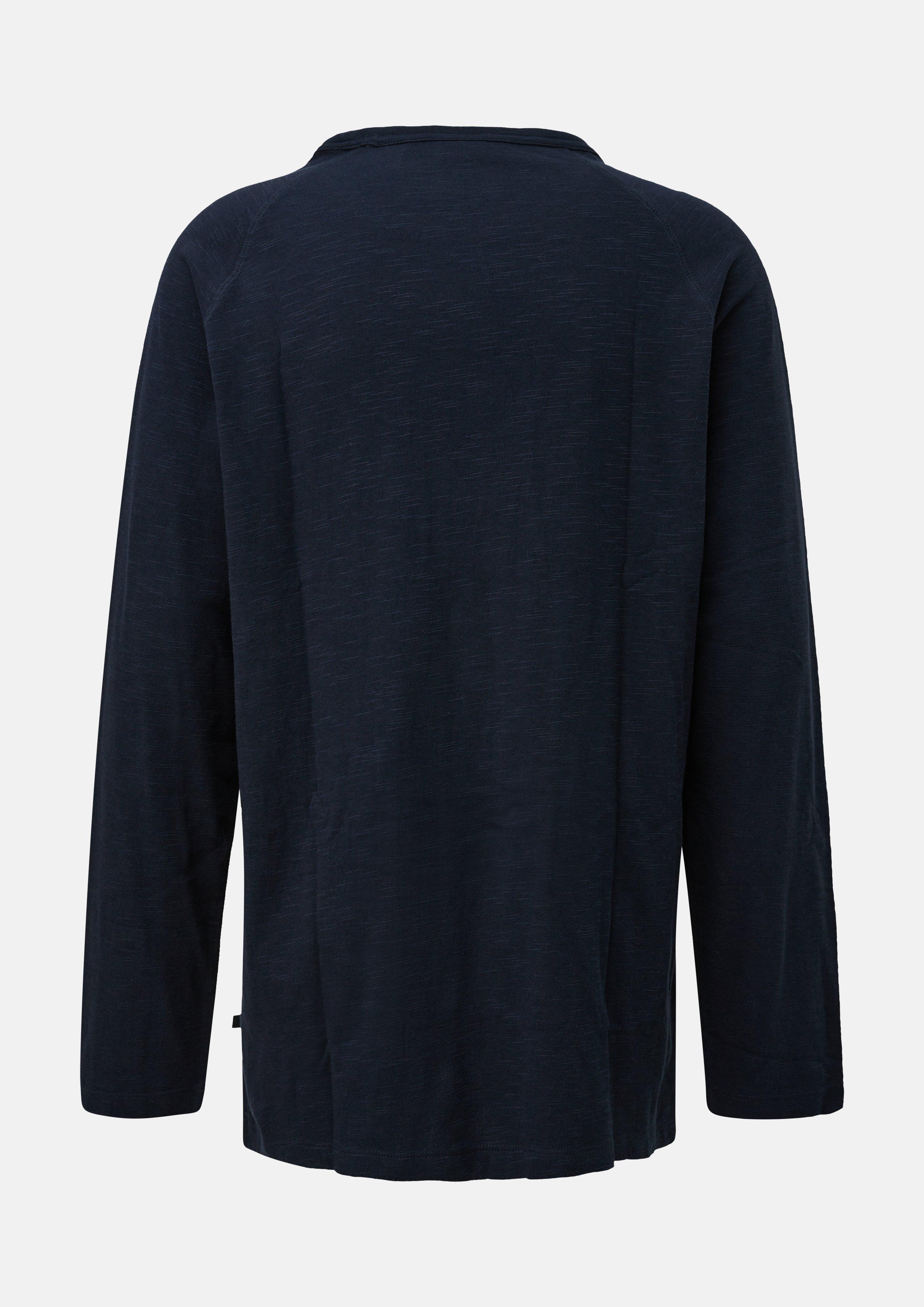 Hommes T-shirt à manches longues raglan en jersey de fil flammé en bleu de s.Oliver Men Tall Sizes