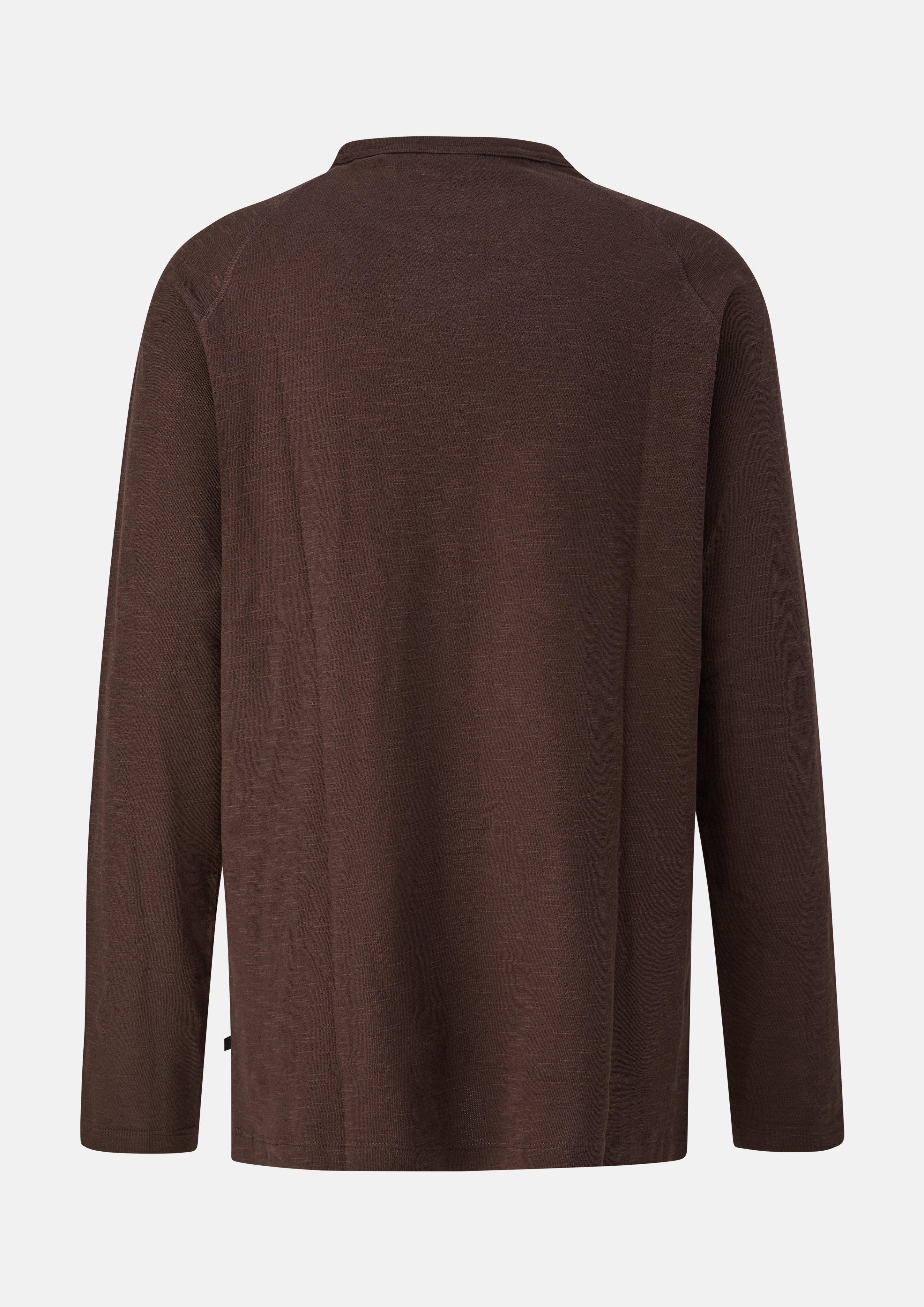 Hommes T-shirt à manches longues raglan en jersey de fil flammé en brun de s.Oliver Men Tall Sizes