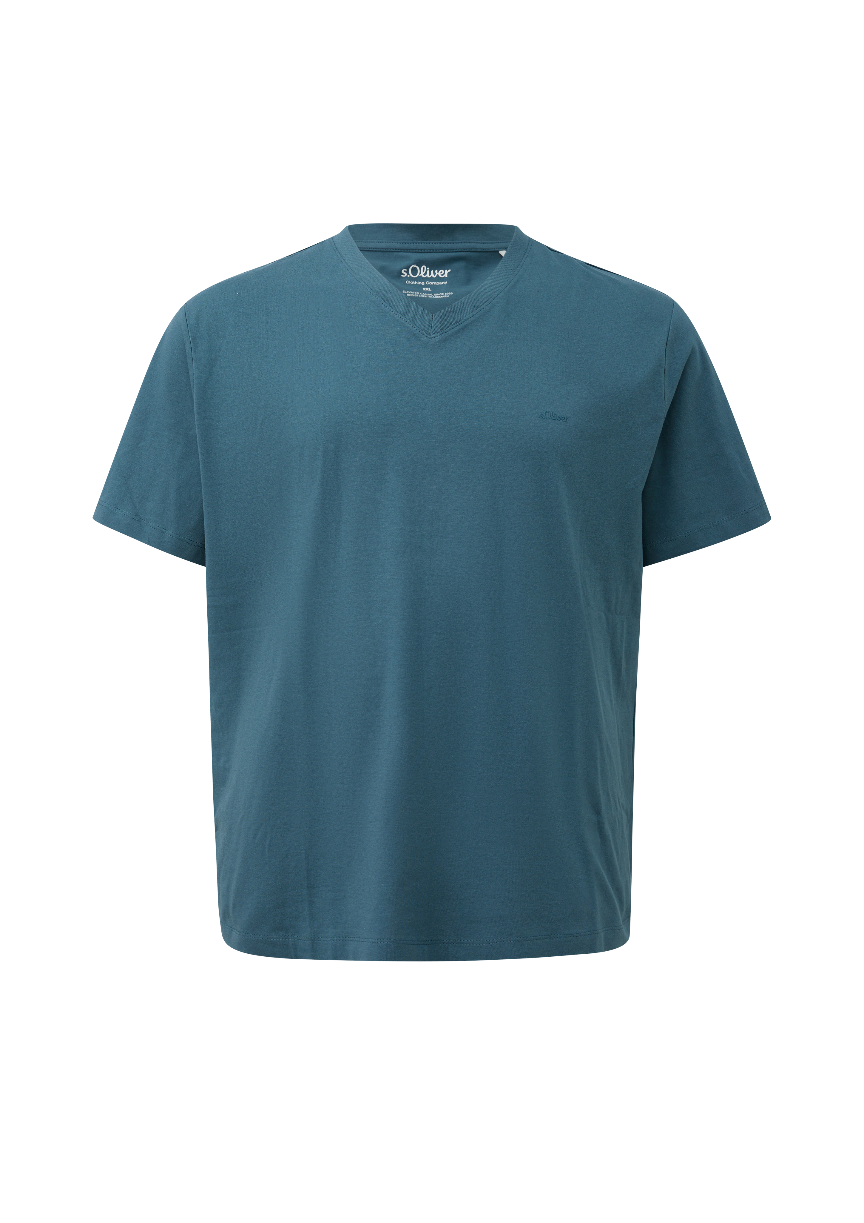 Katoenen T-shirt met V-hals en logo-opdruk