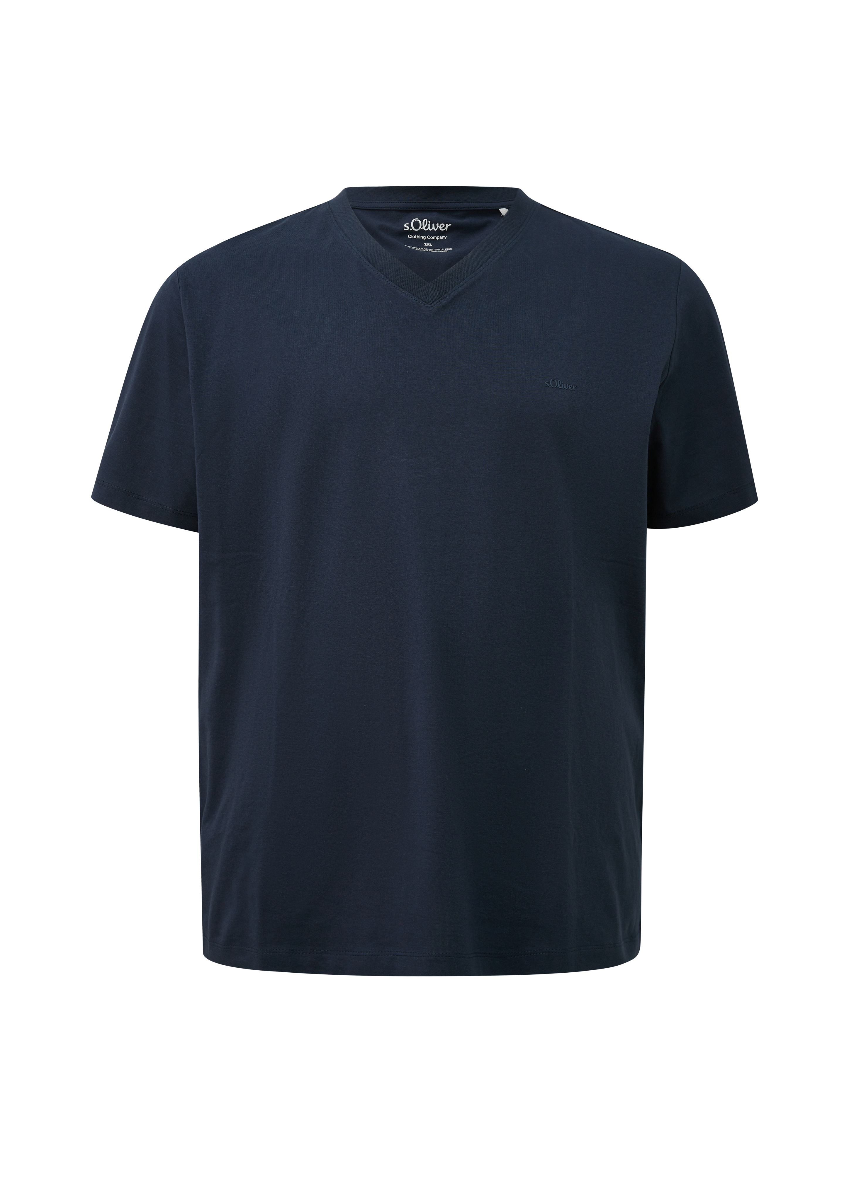 Katoenen T-shirt met V-hals en logo-opdruk