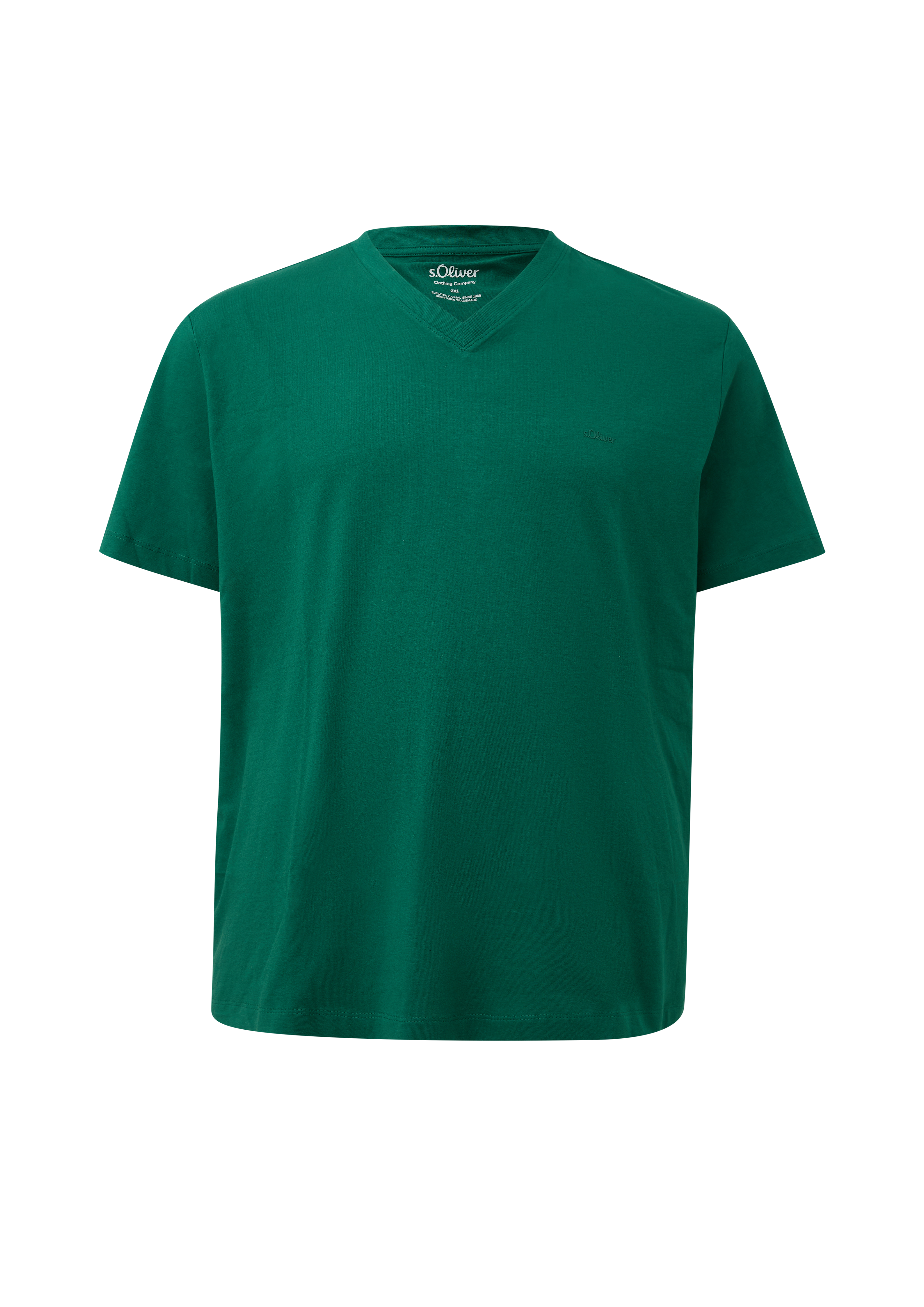 Katoenen T-shirt met V-hals en logo-opdruk