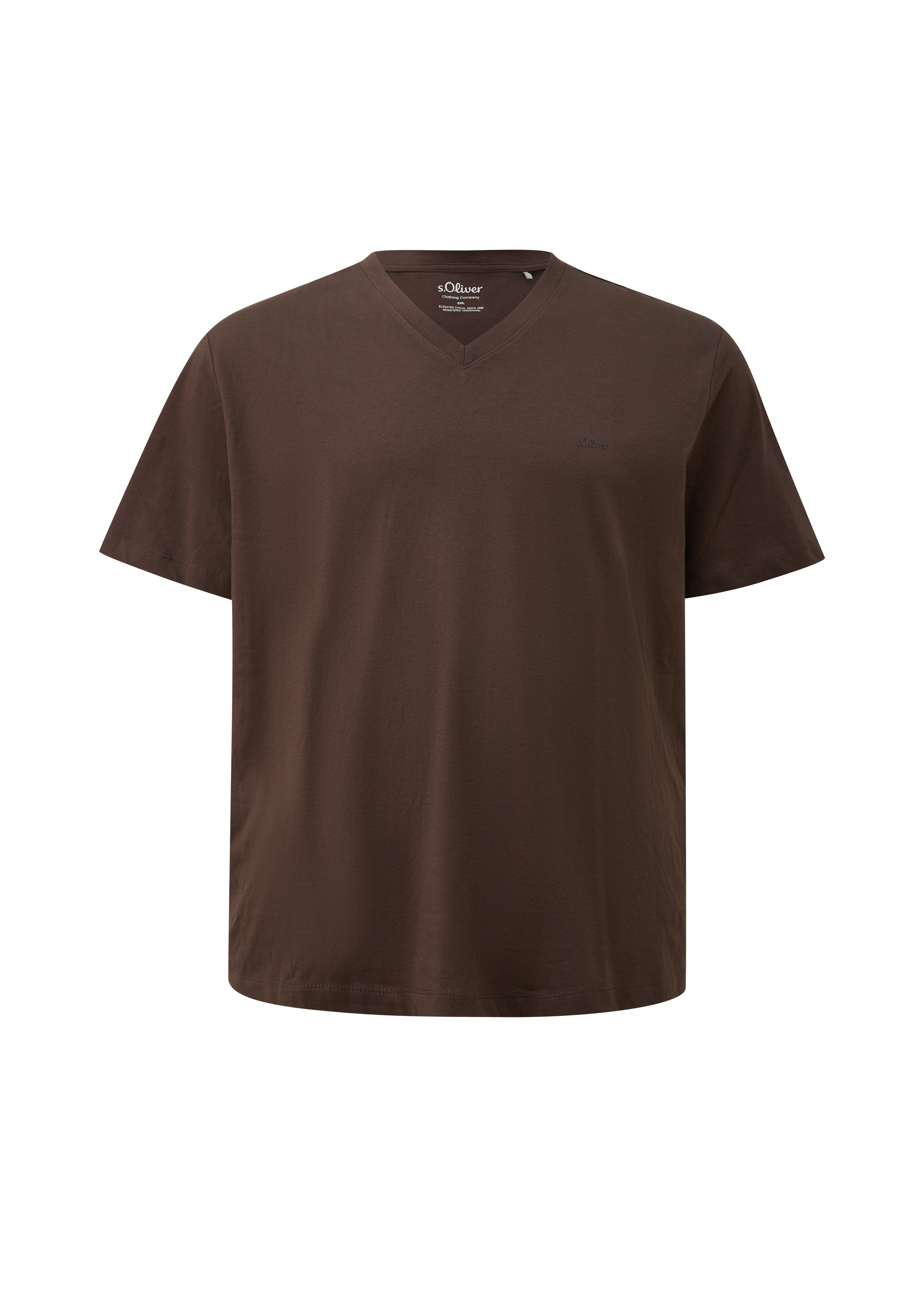 Katoenen T-shirt met V-hals en logo-opdruk