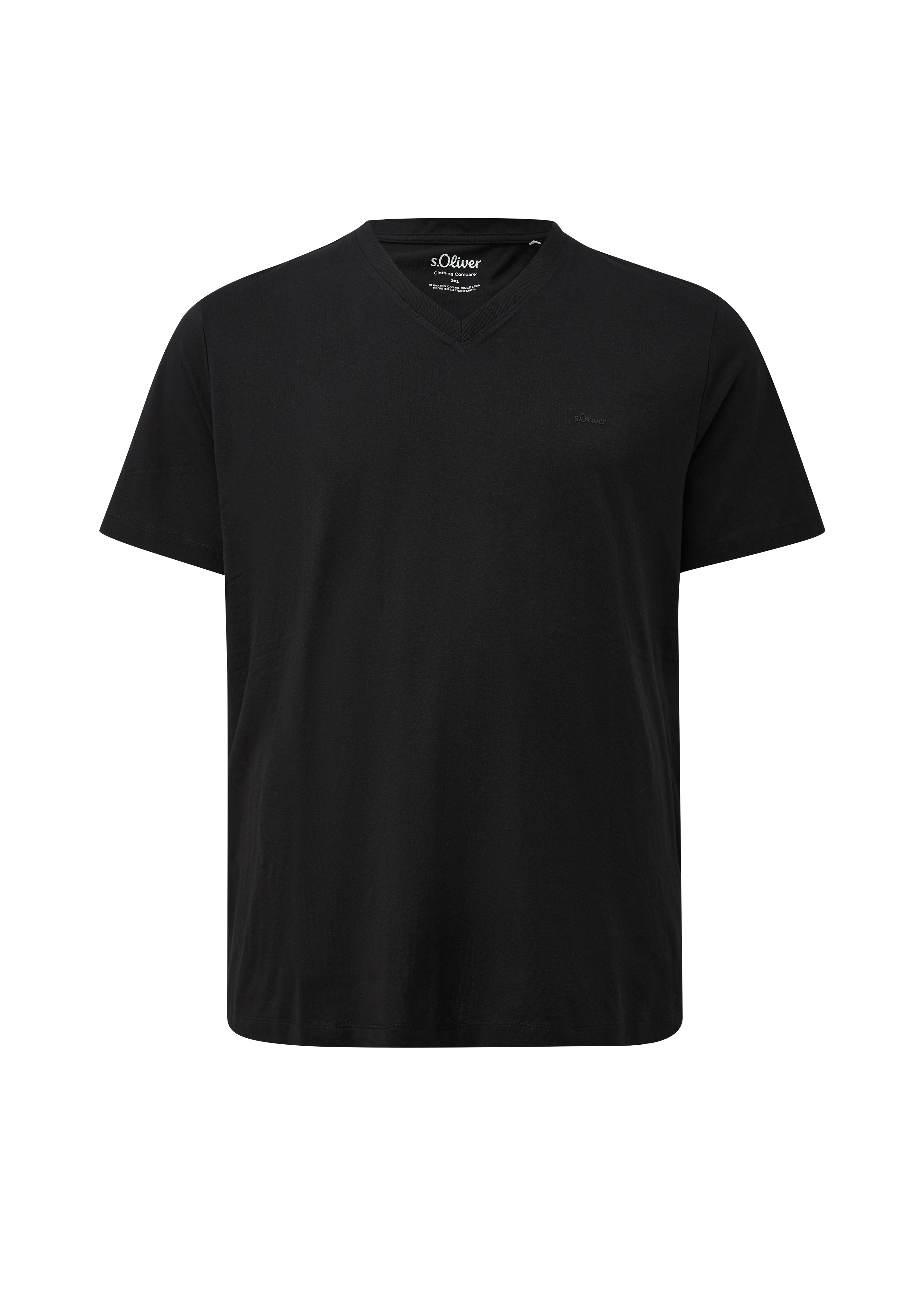 Katoenen T-shirt met V-hals en logo-opdruk