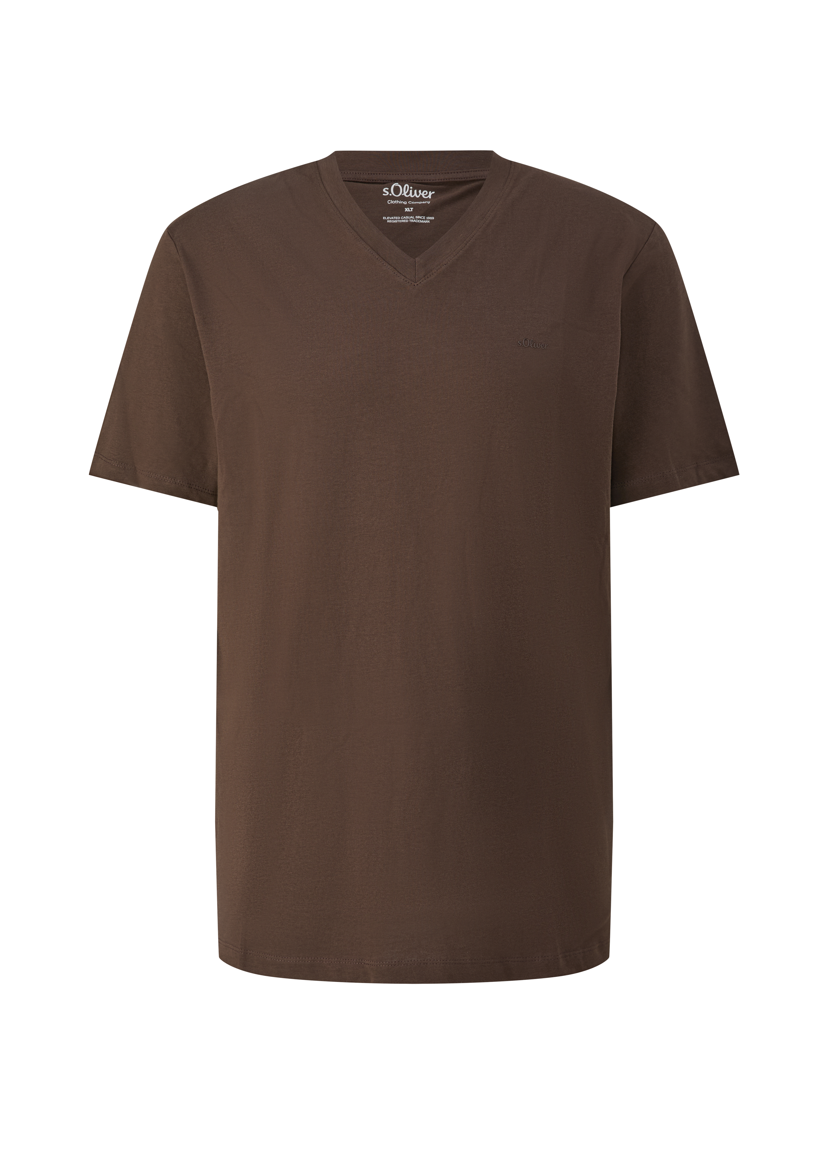 Katoenen T-shirt met V-hals en logo-print
