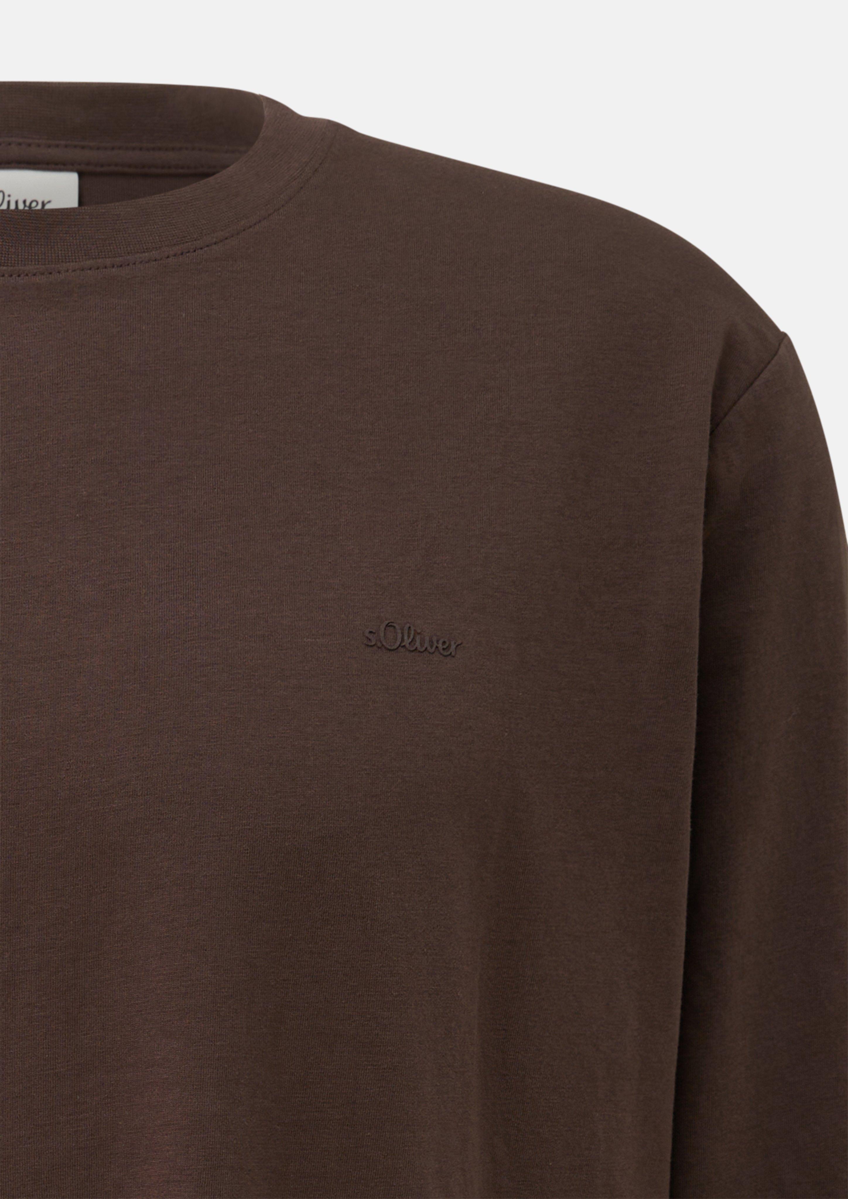 Heren T-Shirt in bruin van s.Oliver Men Tall Sizes