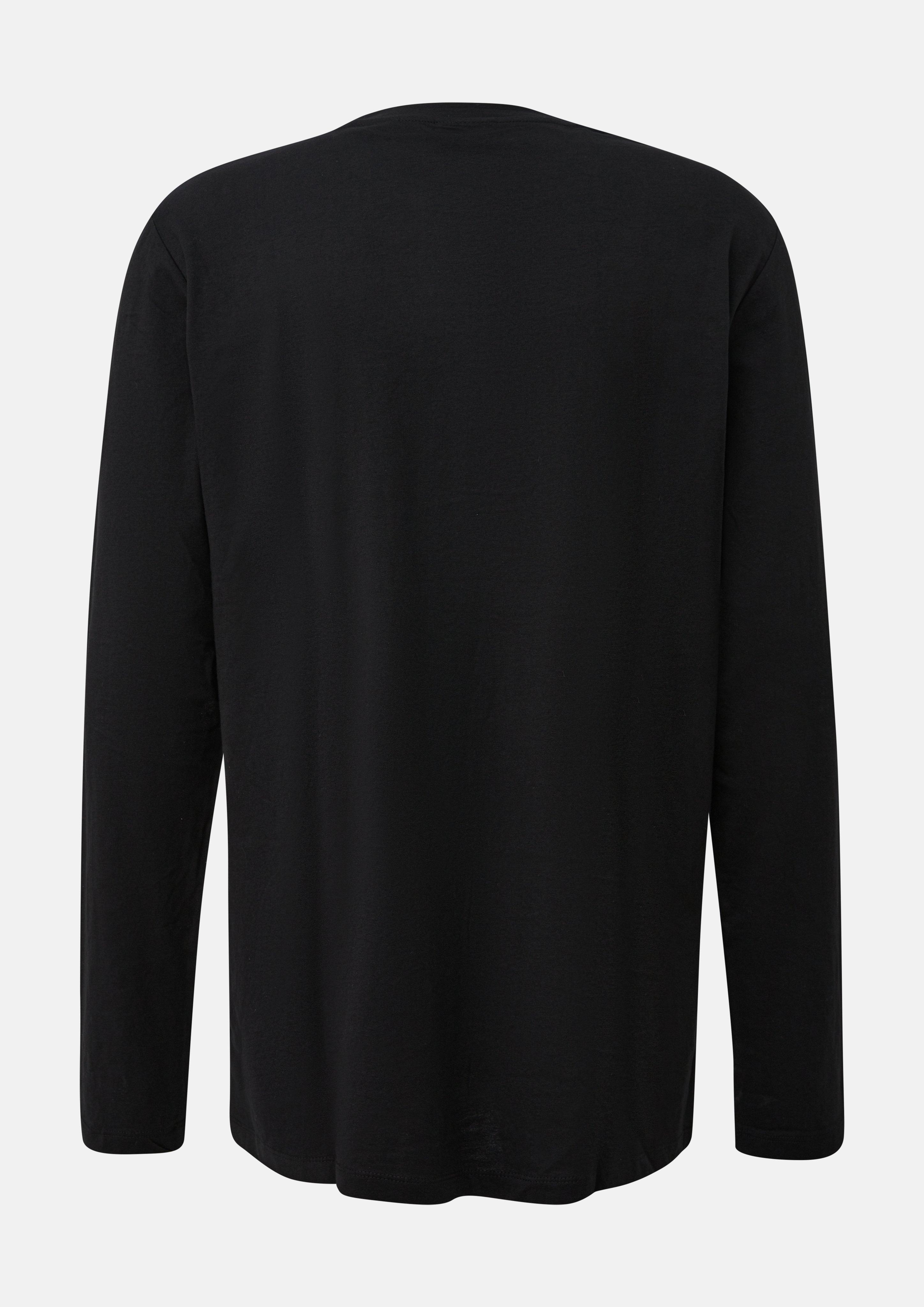 Herren Baumwoll-Longsleeve mit Logo in schwarz von s.Oliver Men Tall Sizes