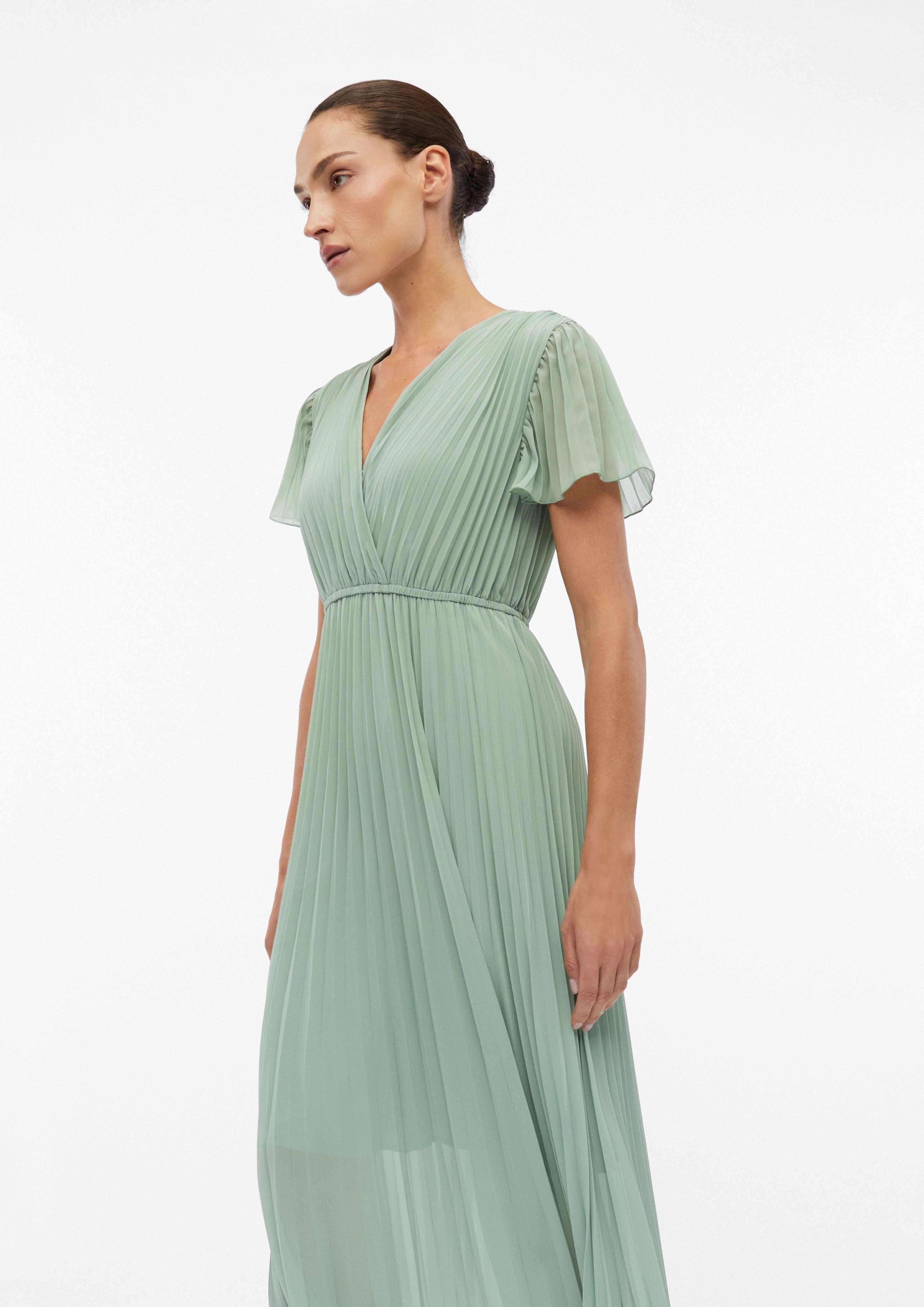 Plissiertes Kleid in Midilänge in grün von COMMA