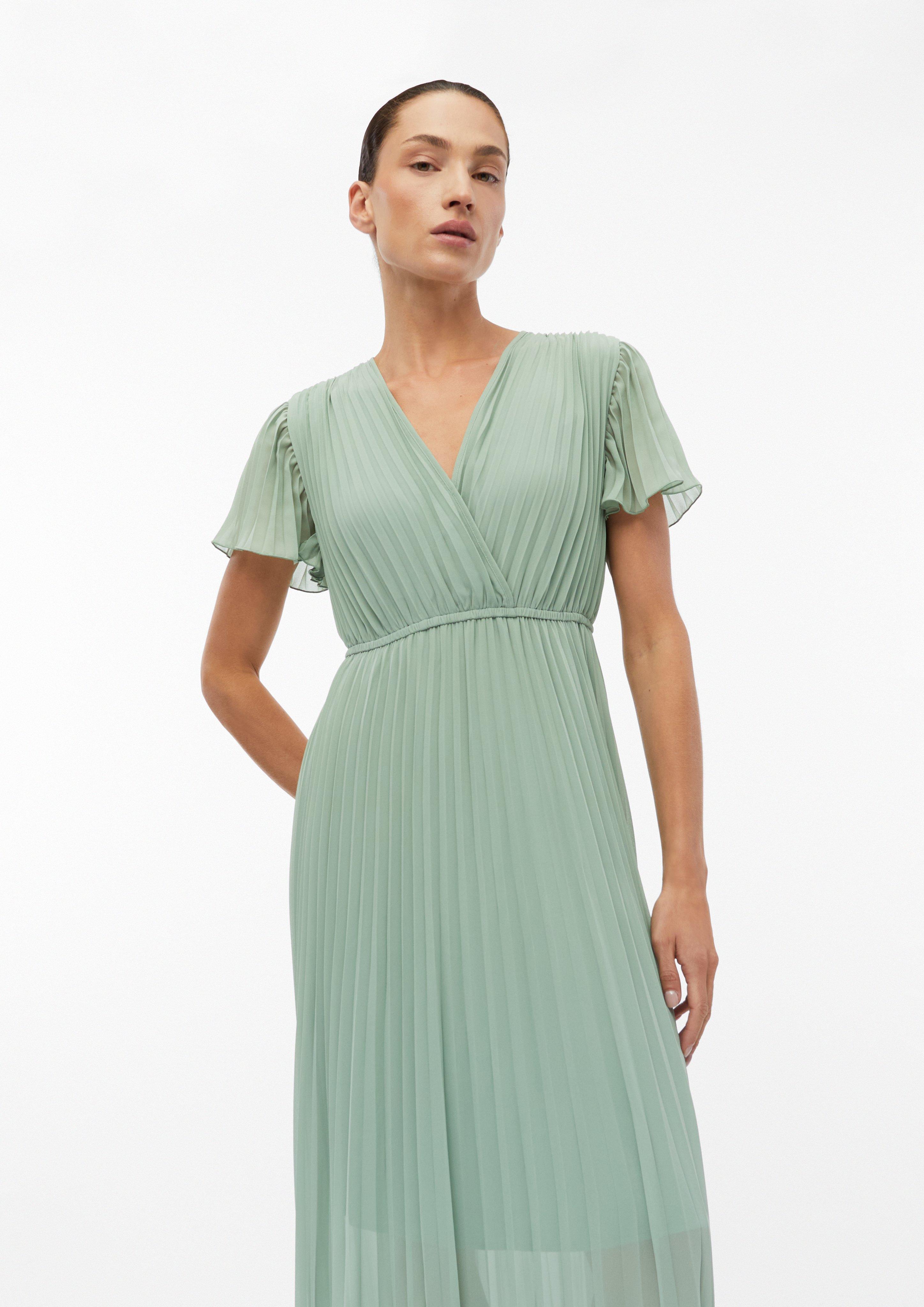 Plissiertes Kleid in Midilänge in grün von COMMA