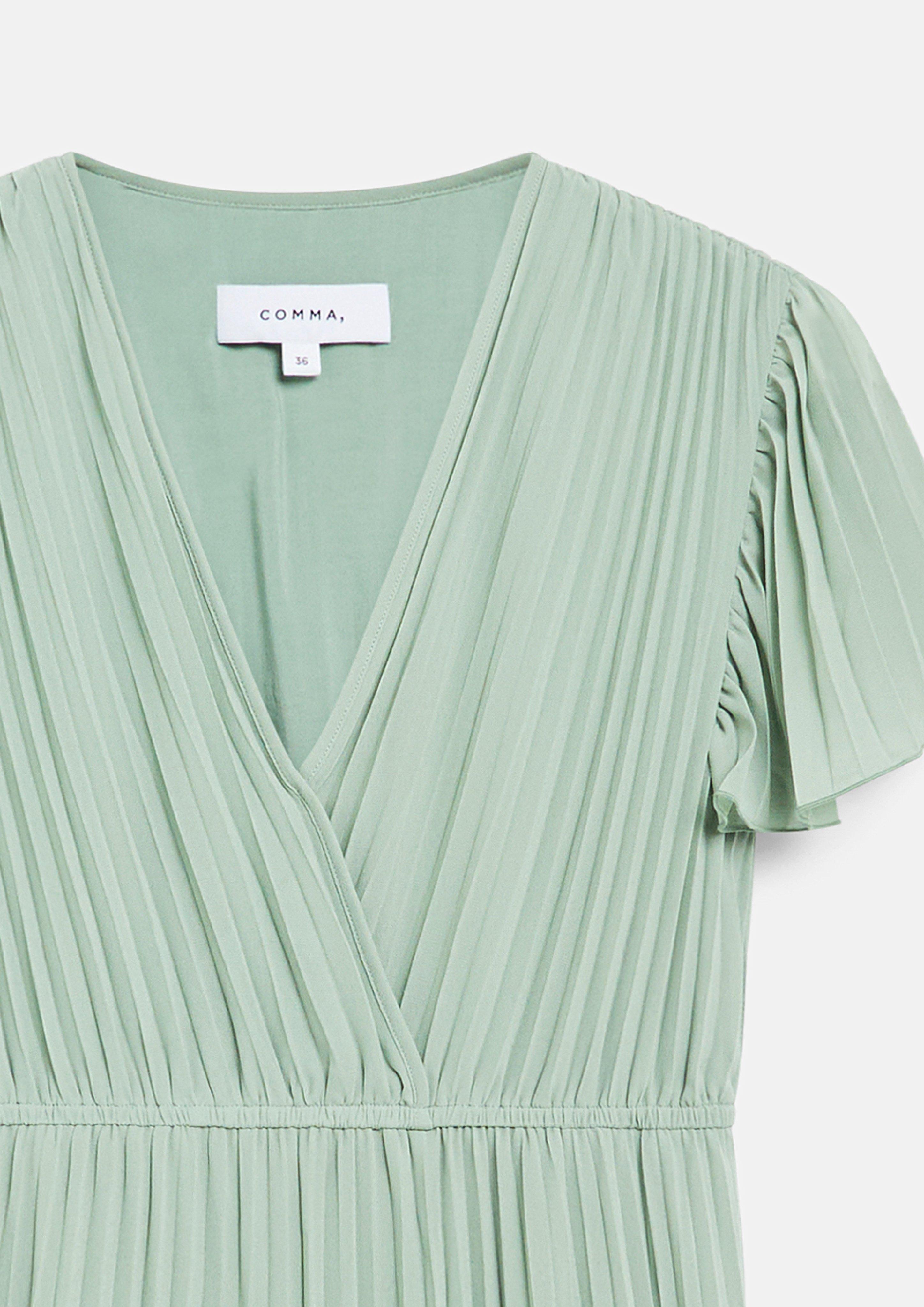 Plissiertes Kleid in Midilänge in grün von COMMA